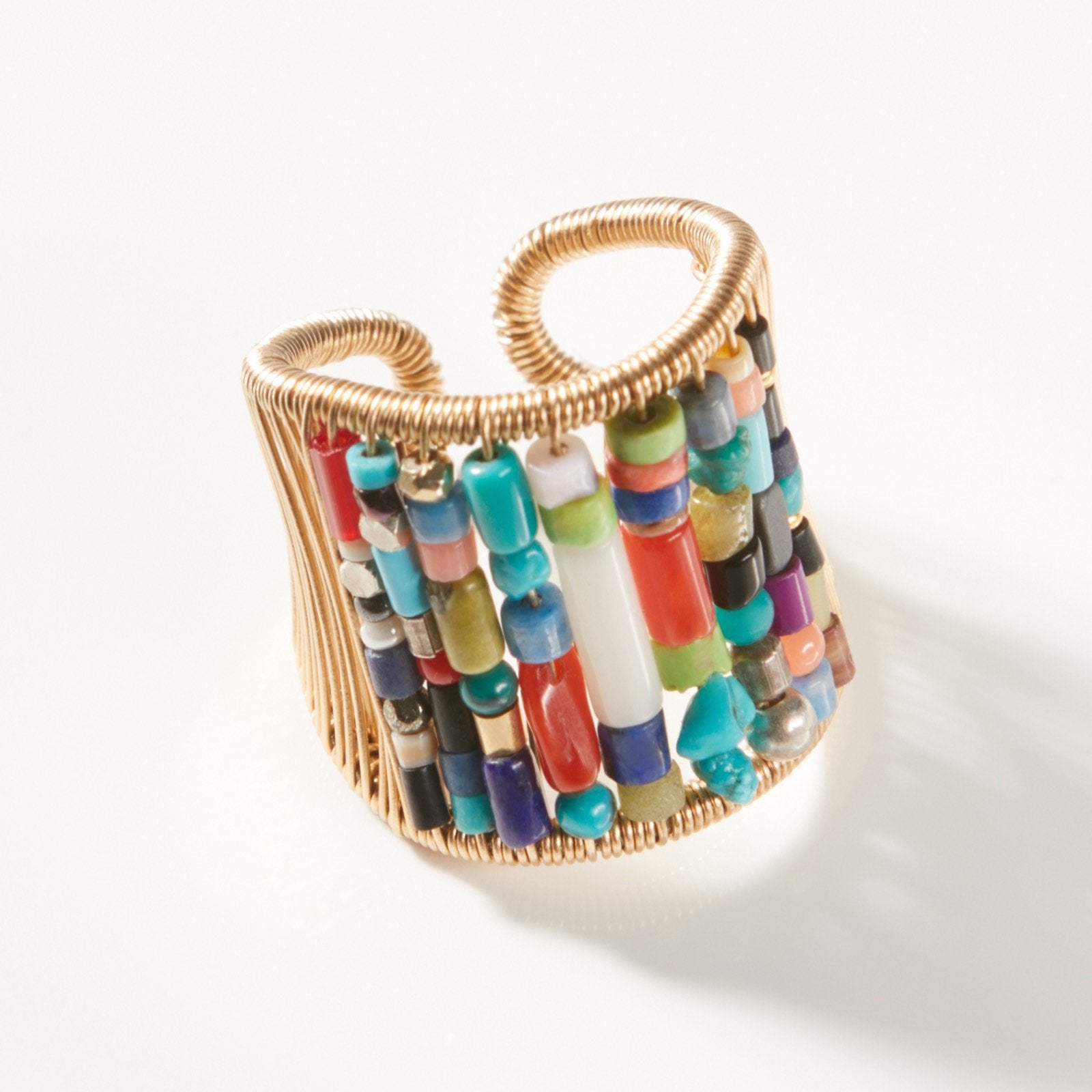 Tall Multi-Color Stone Ring