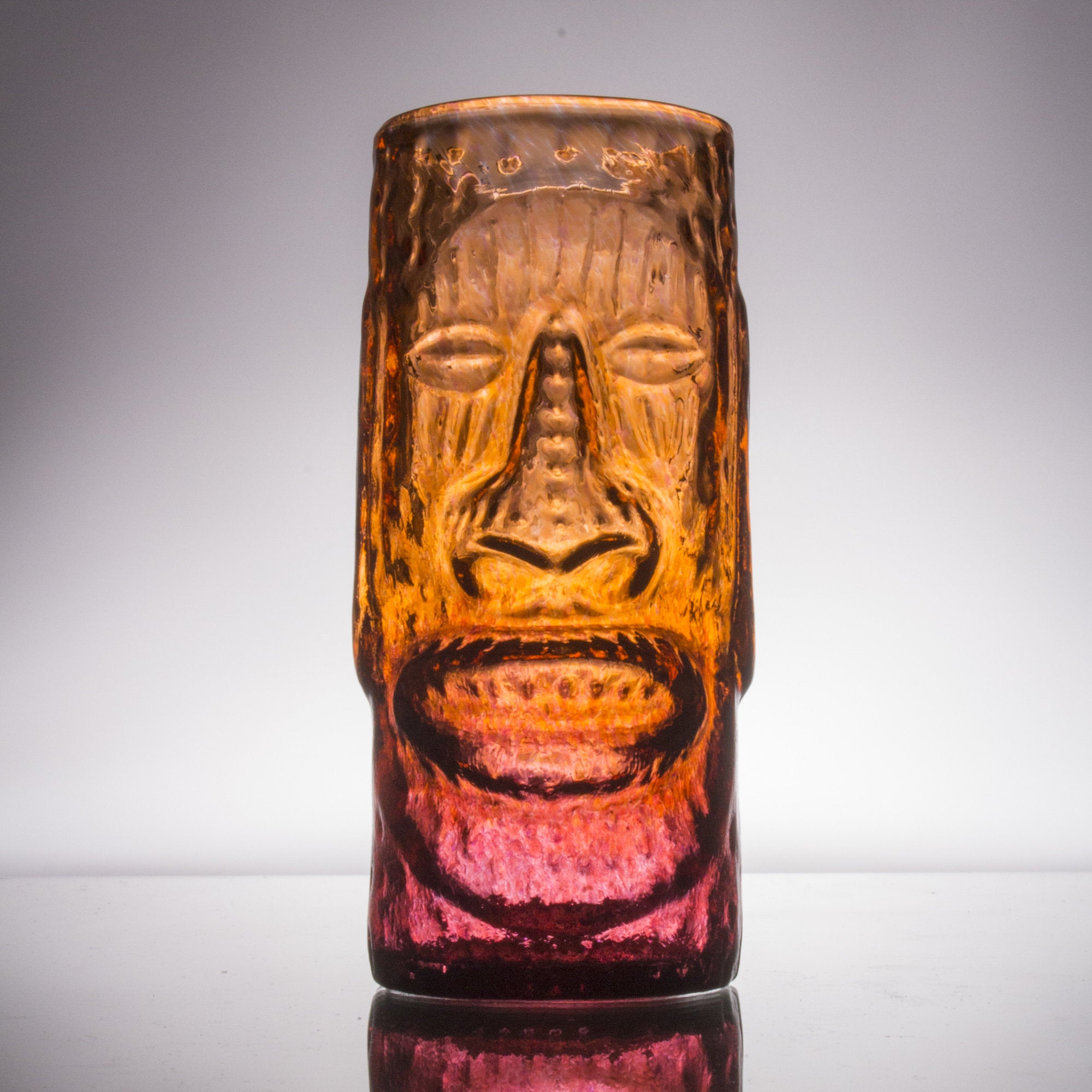 moai tiki mug in lava red