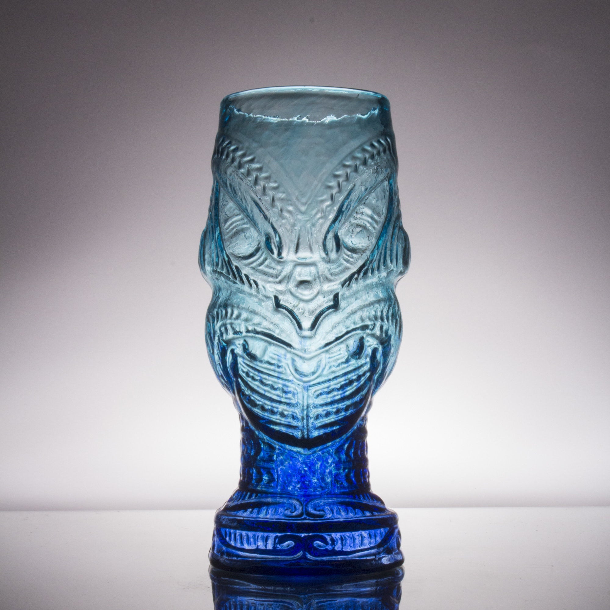 headhunter tiki mug in blue lagoon
