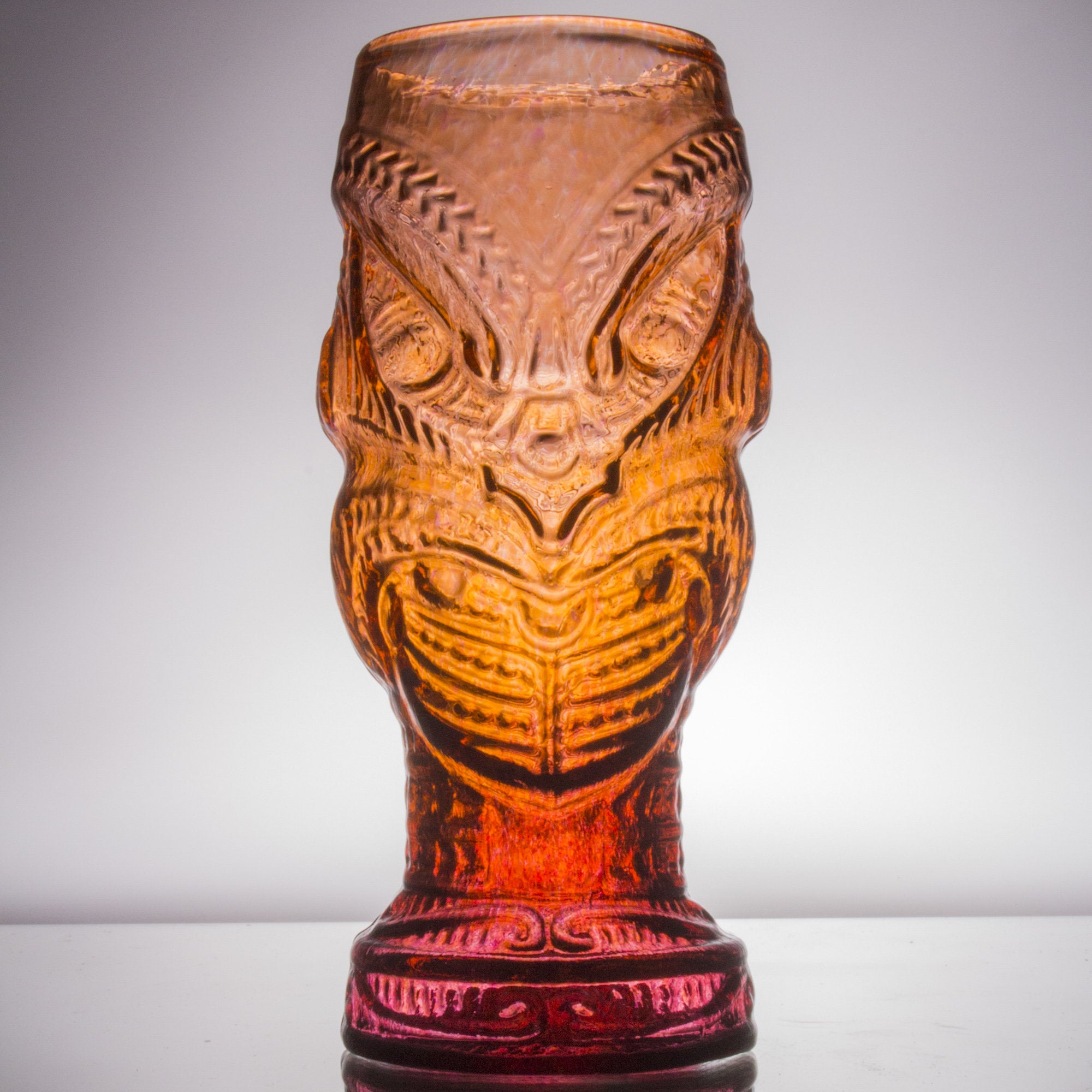 headhunter tiki mug in lava red