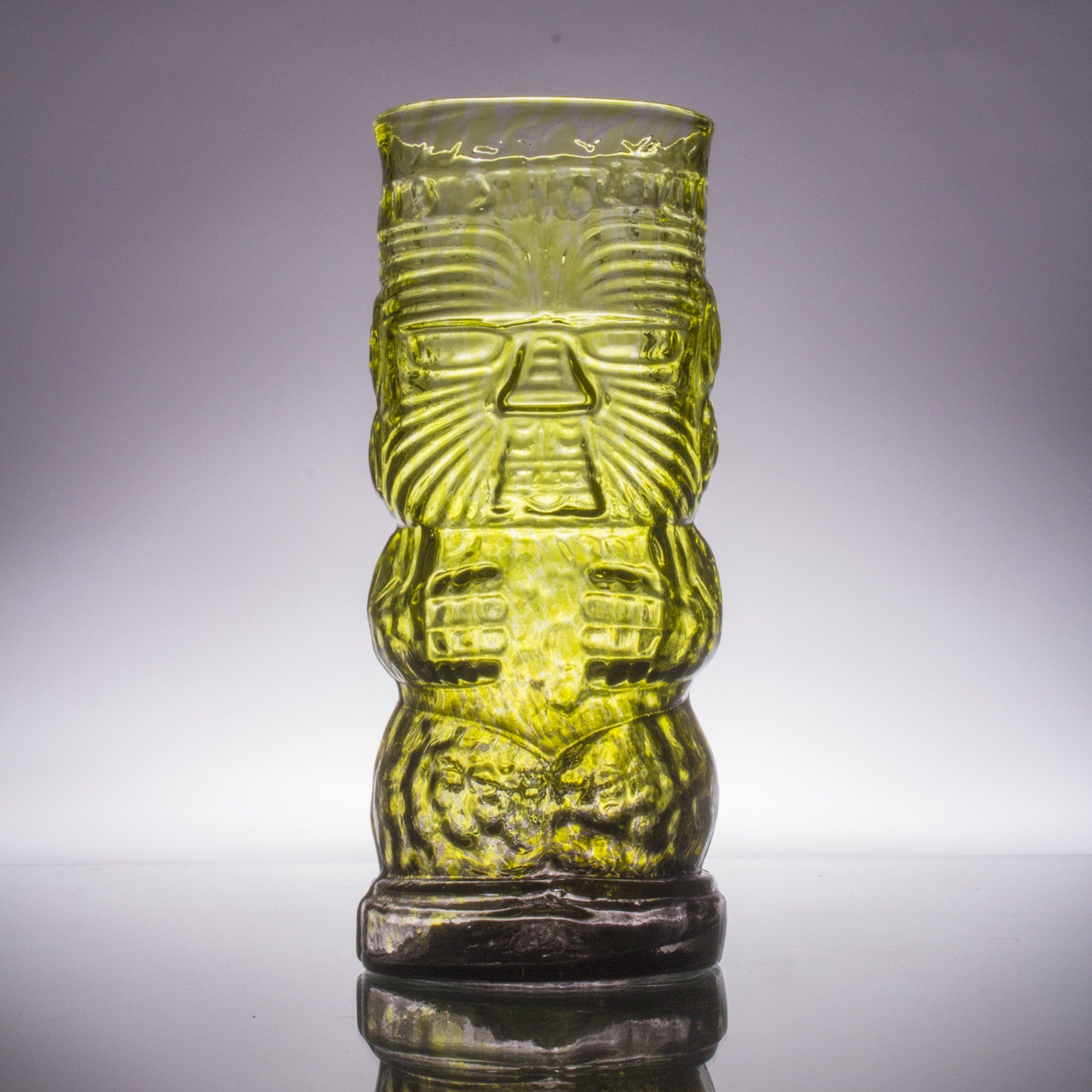 warrior tiki mug in jungle fog