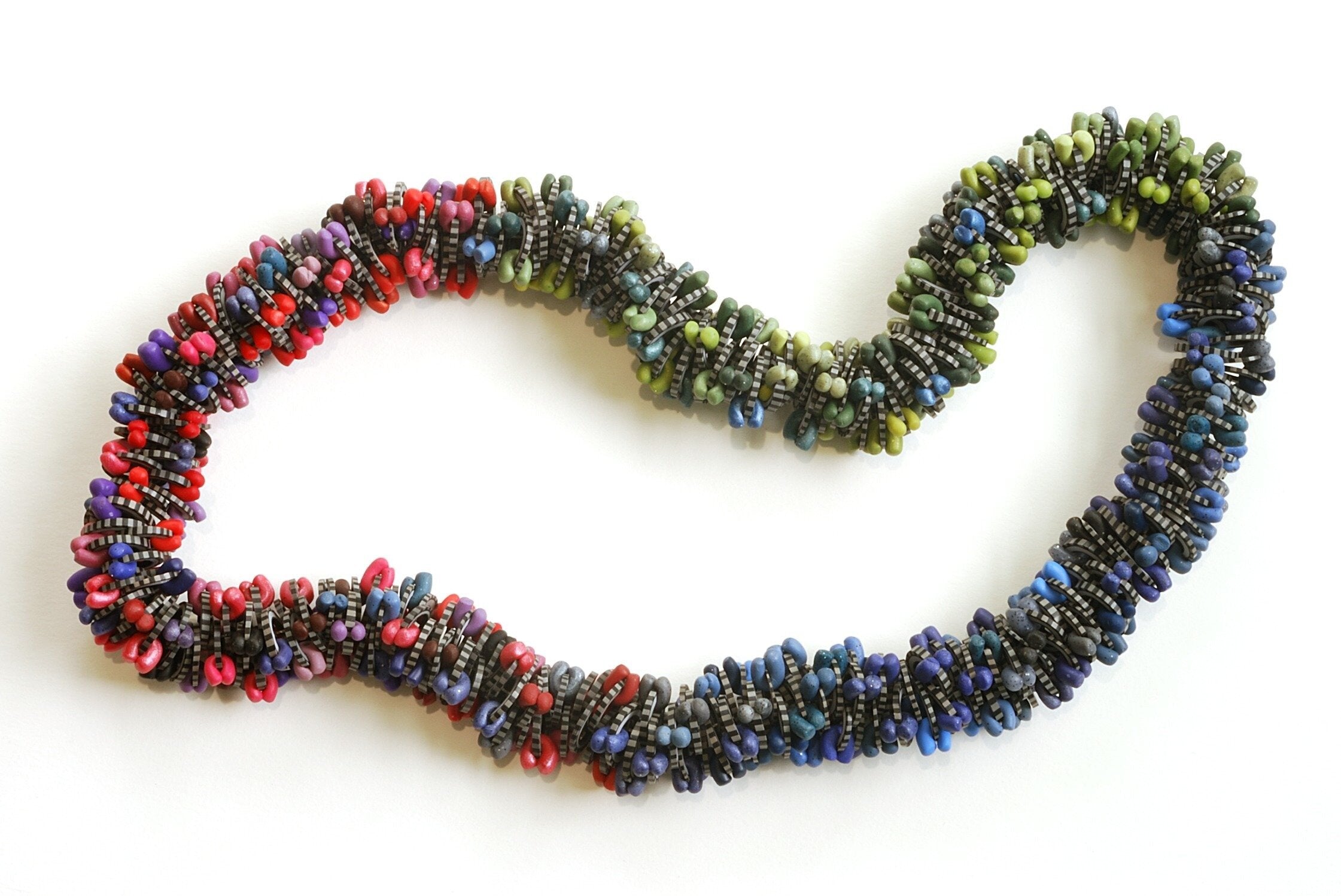Red, Blue, & Green Seed Necklace