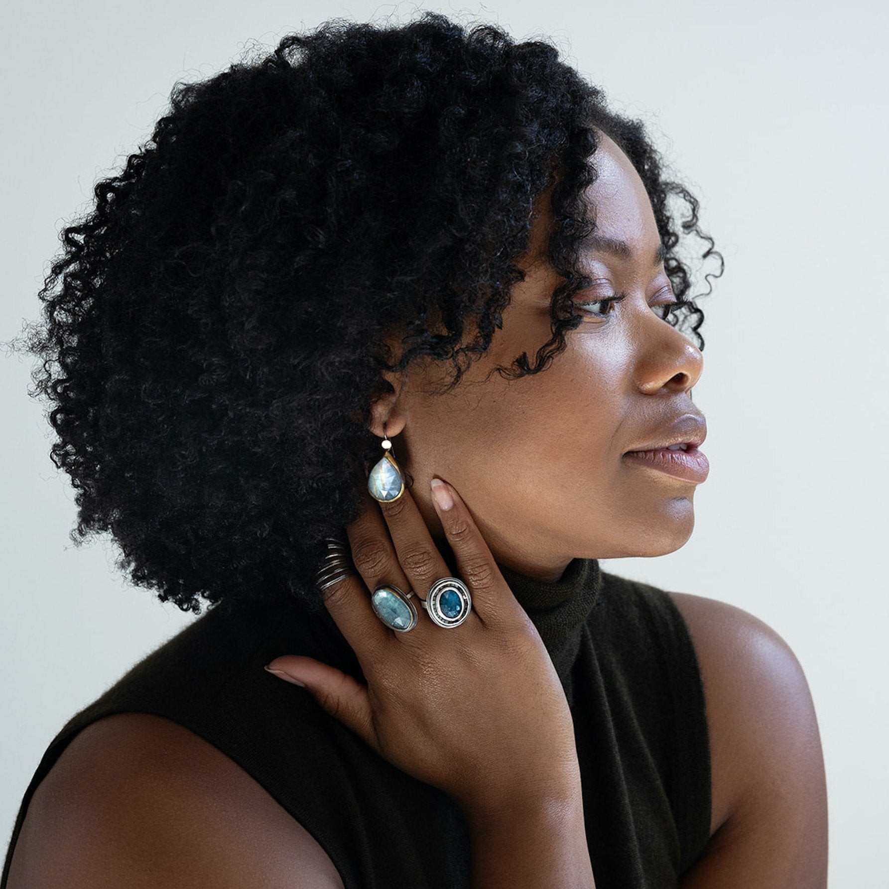 Teardrop Fold Earrings with Moonstones