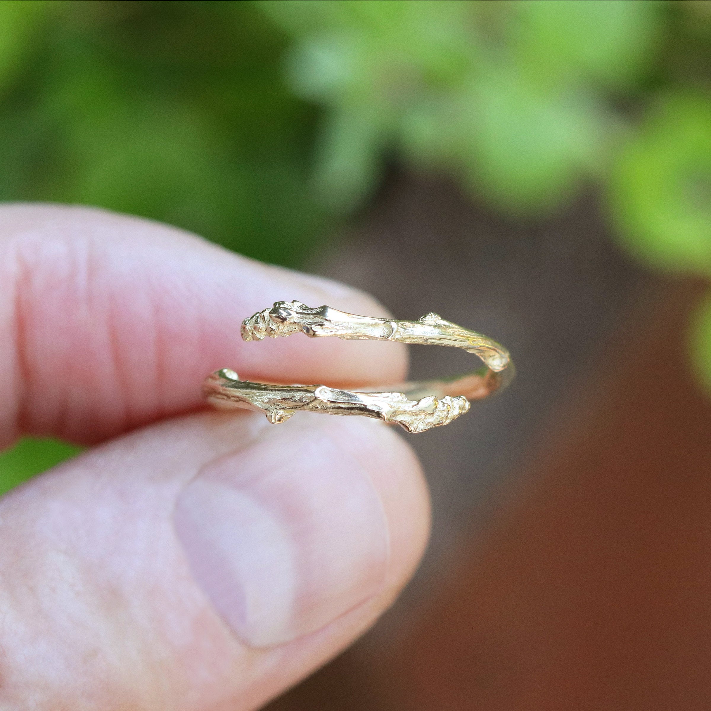 Yellow Gold Twig Bypass Ring