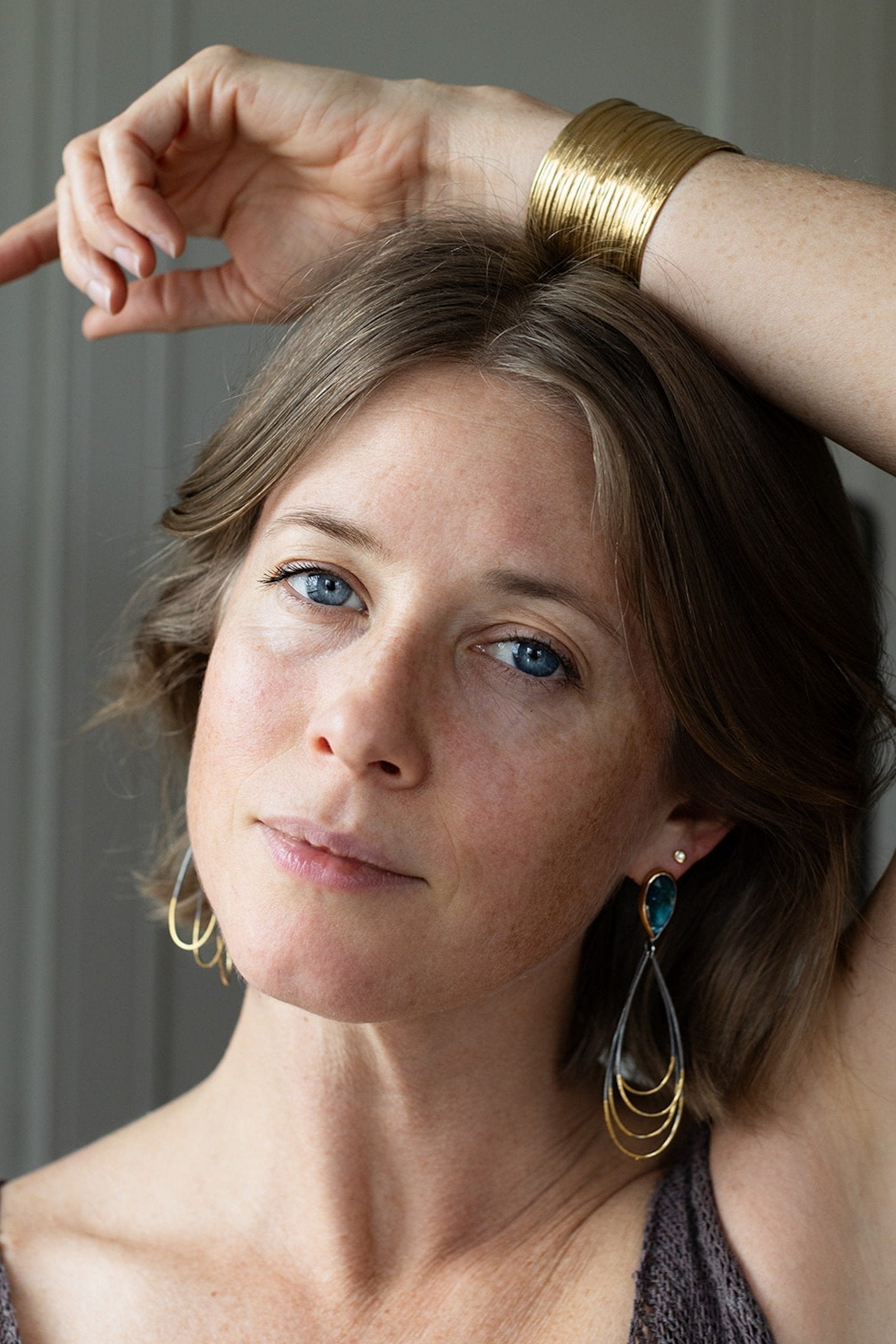 Teardrop Ripple Rim Earrings
