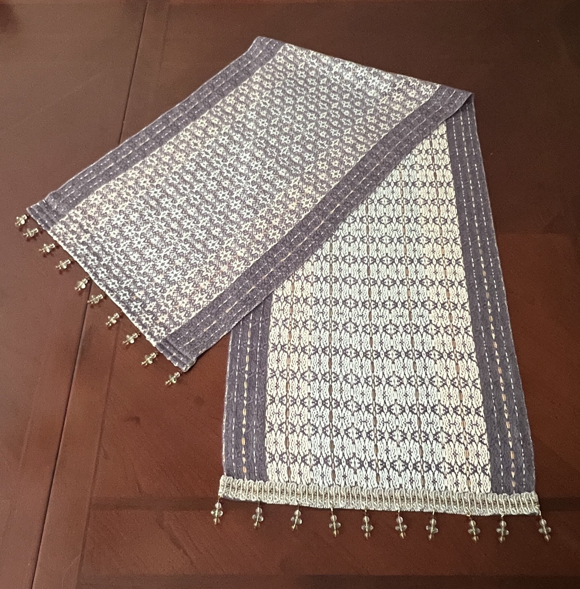 Handwoven Iron Bamboo Pub Table Runner
