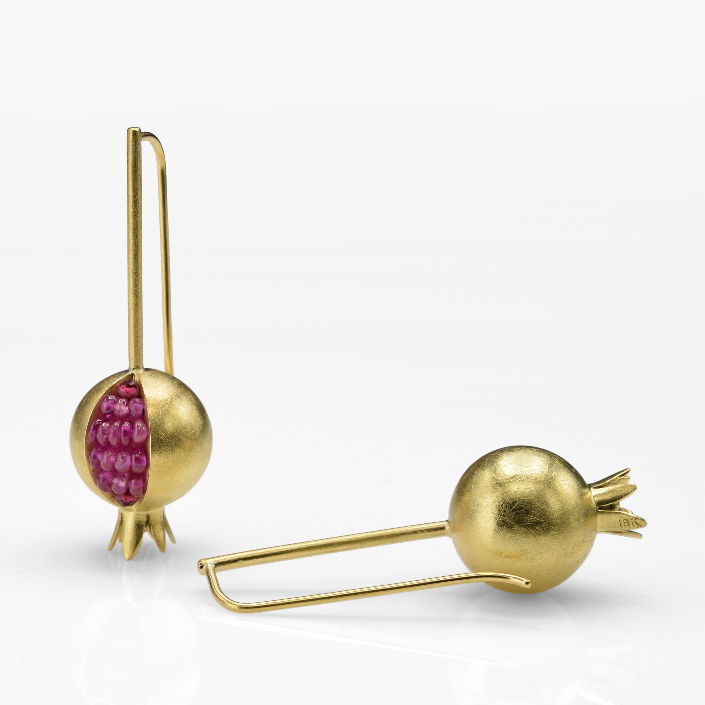 Pomegranate Gold Sapphire Earrings