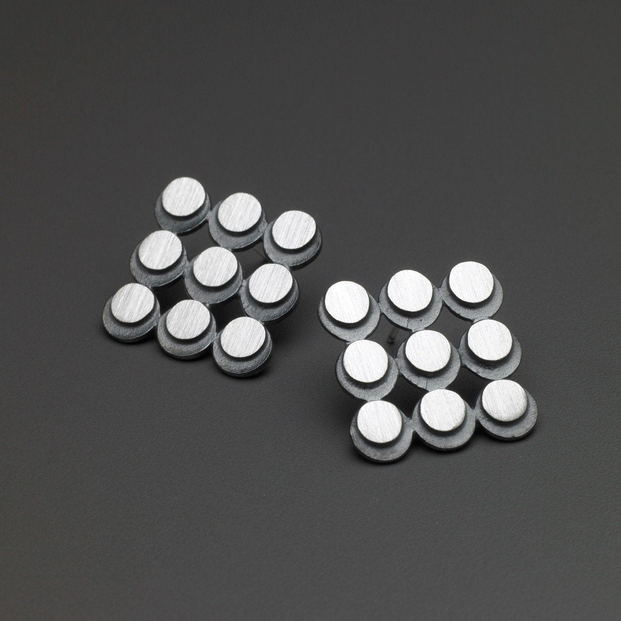 3 x 3 Circle Grid Eclipse Earrings