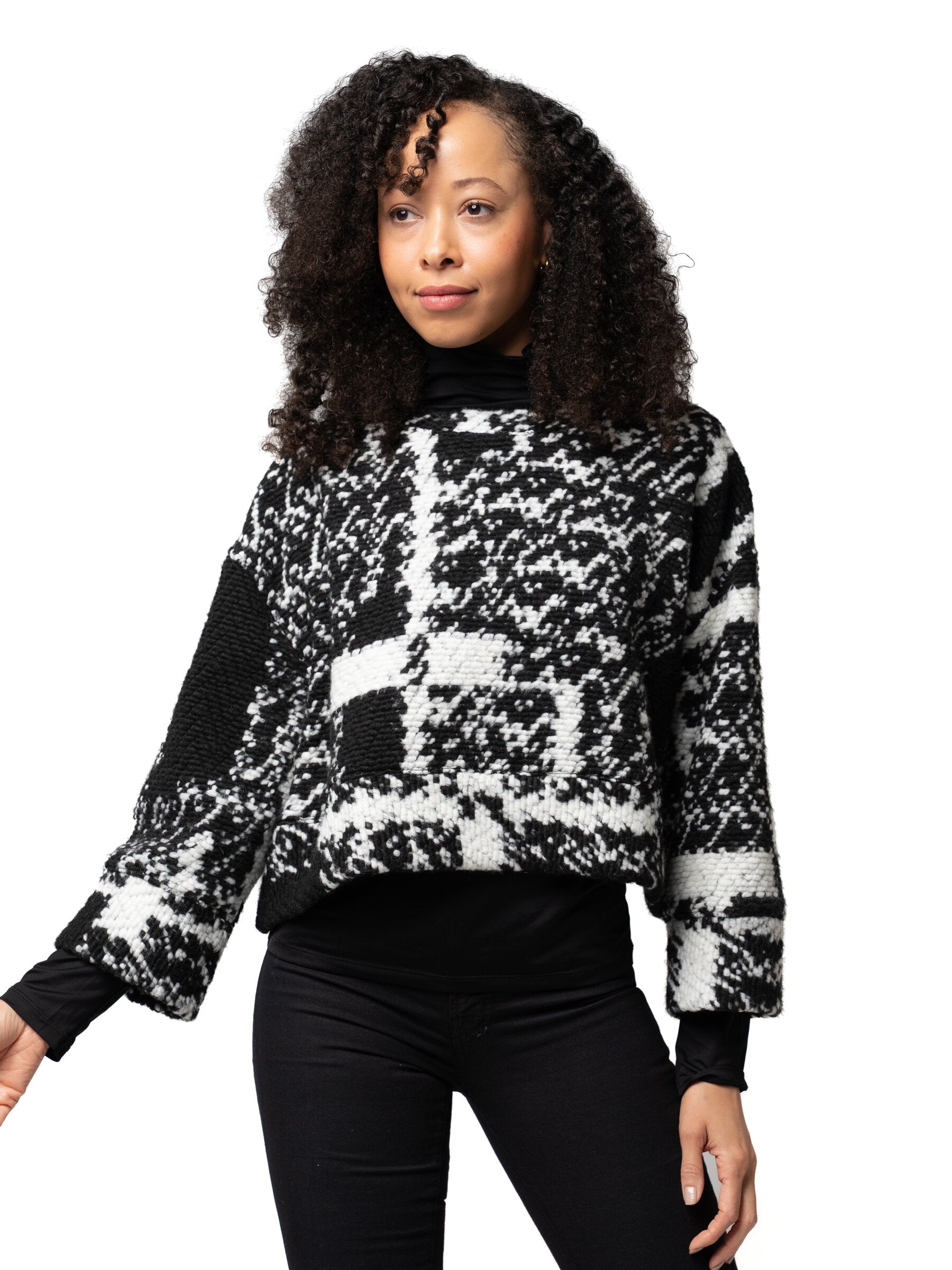 Abstract Plaid Sweater