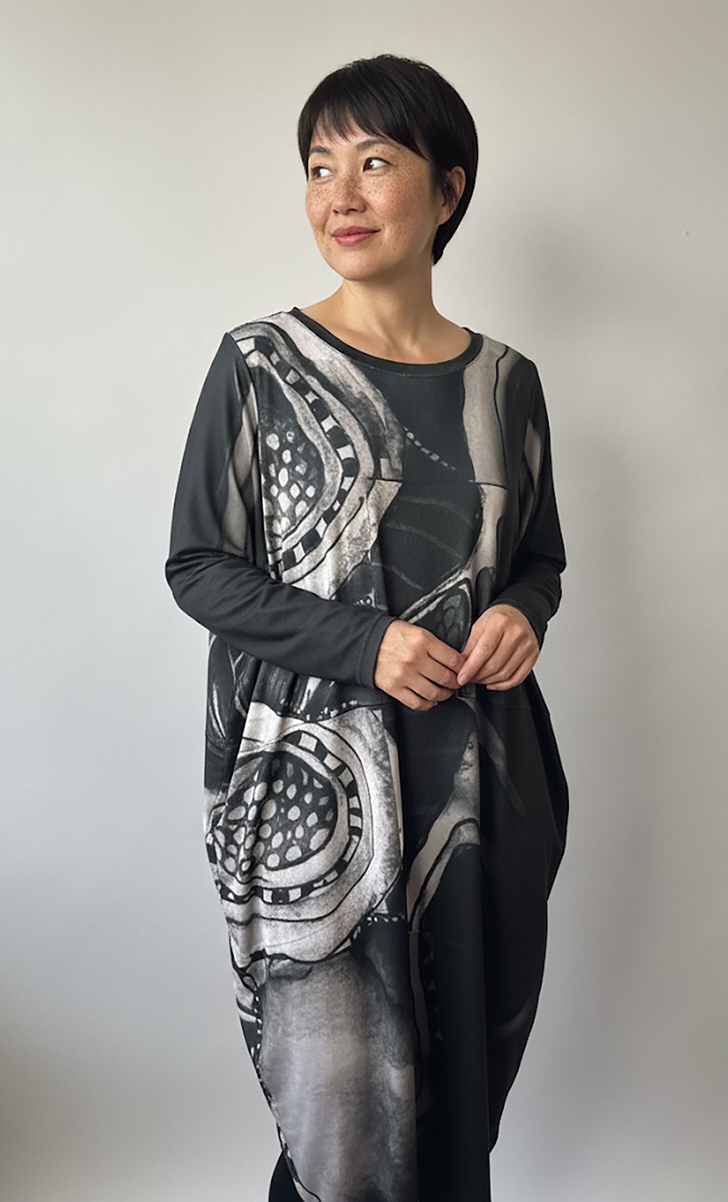 Black and White Tunic Dress