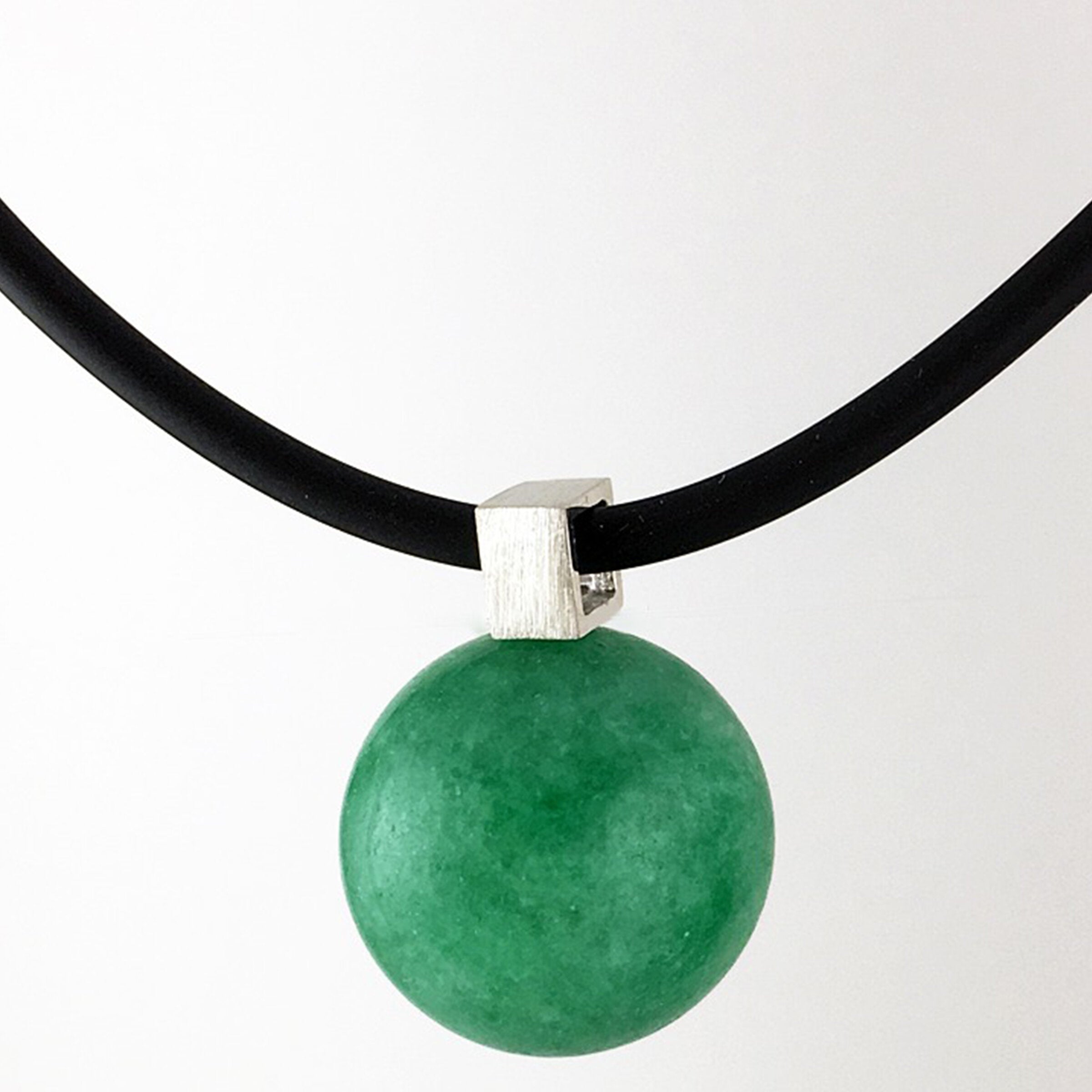 Jade Silver Bail Pendant