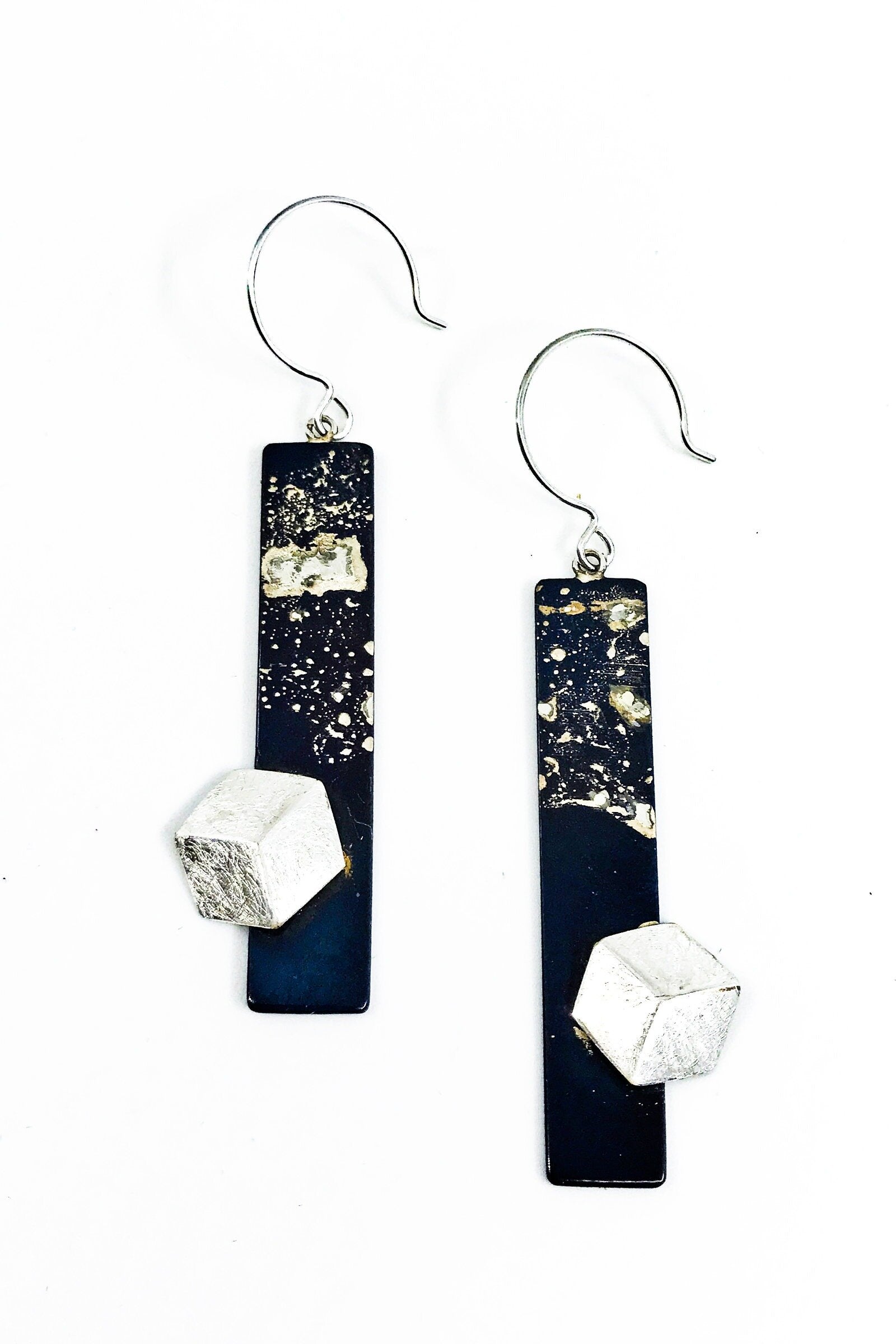 Long Side Cube Earrings