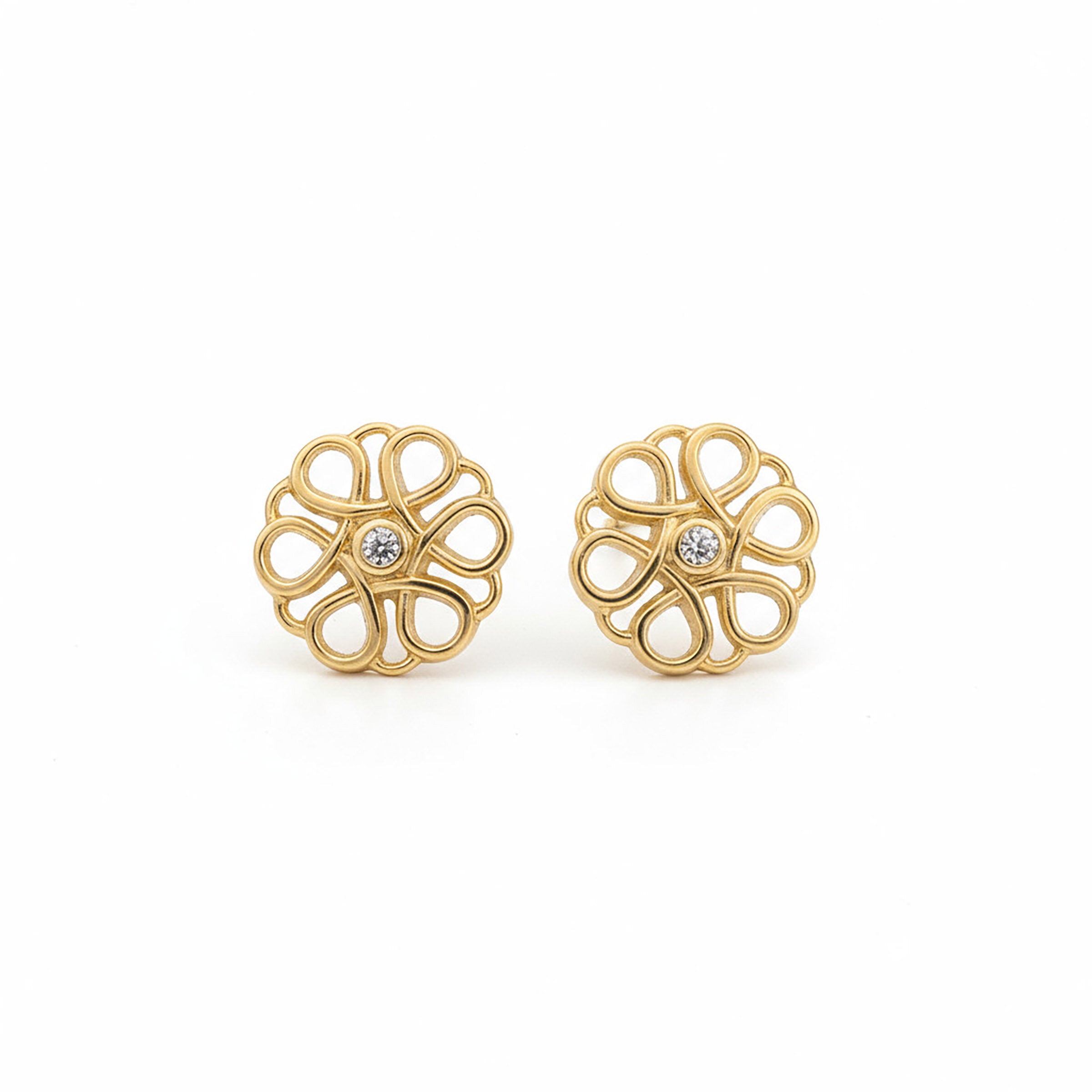 Six Petal Flower Earrings