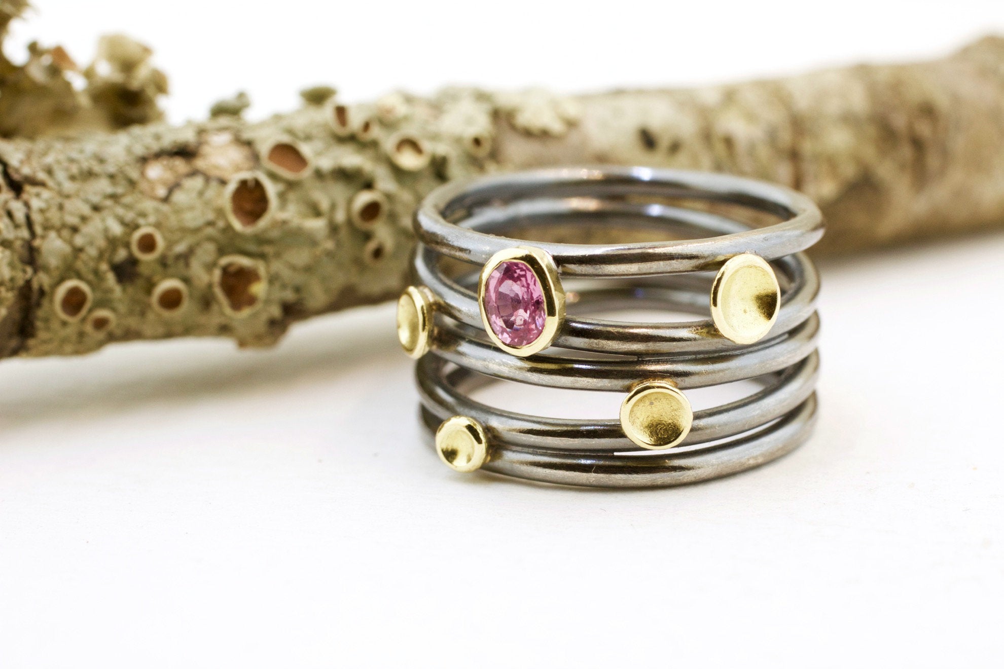 Gemstone Tornado Lichen Ring