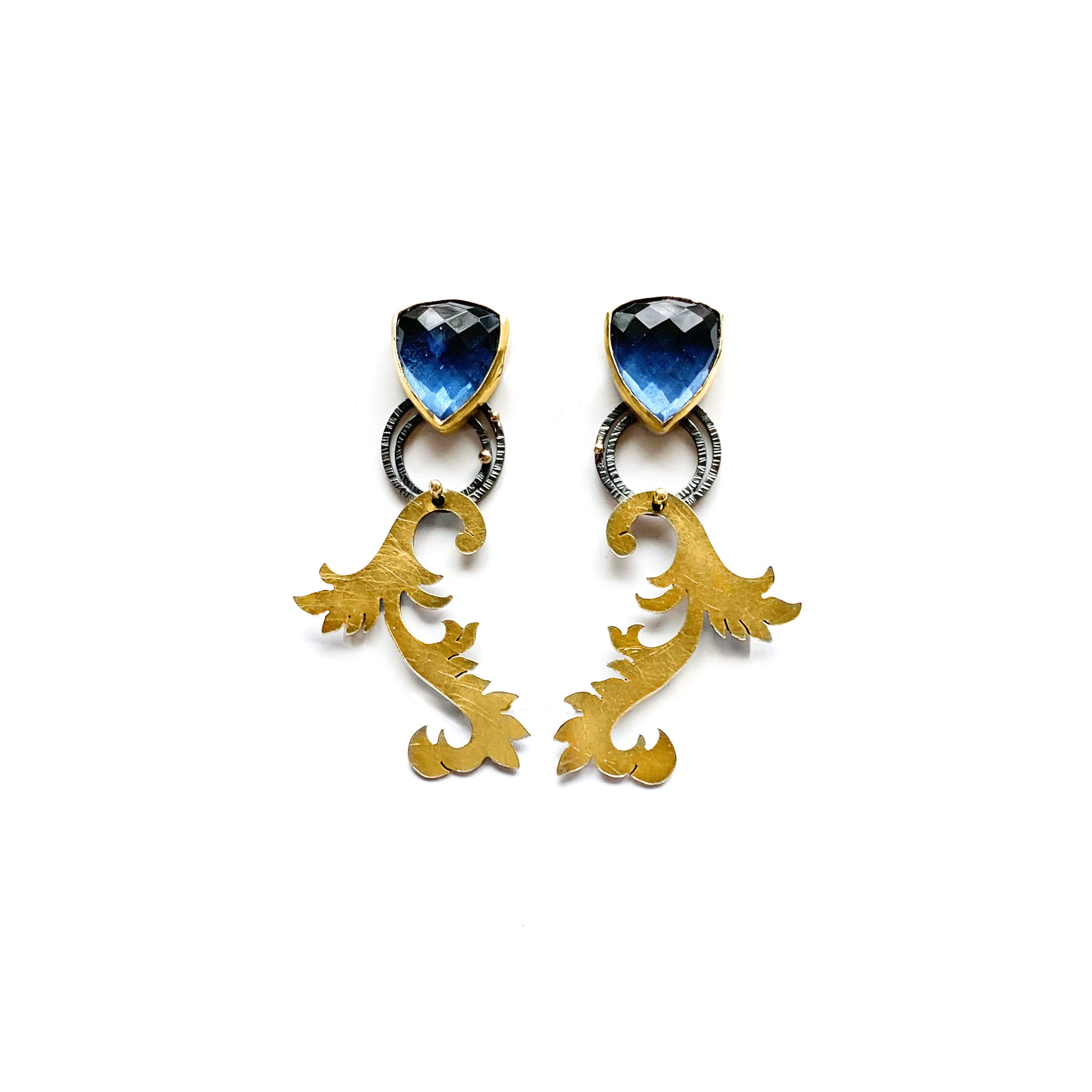 Rococo Blue Quartz Jacket Earrings