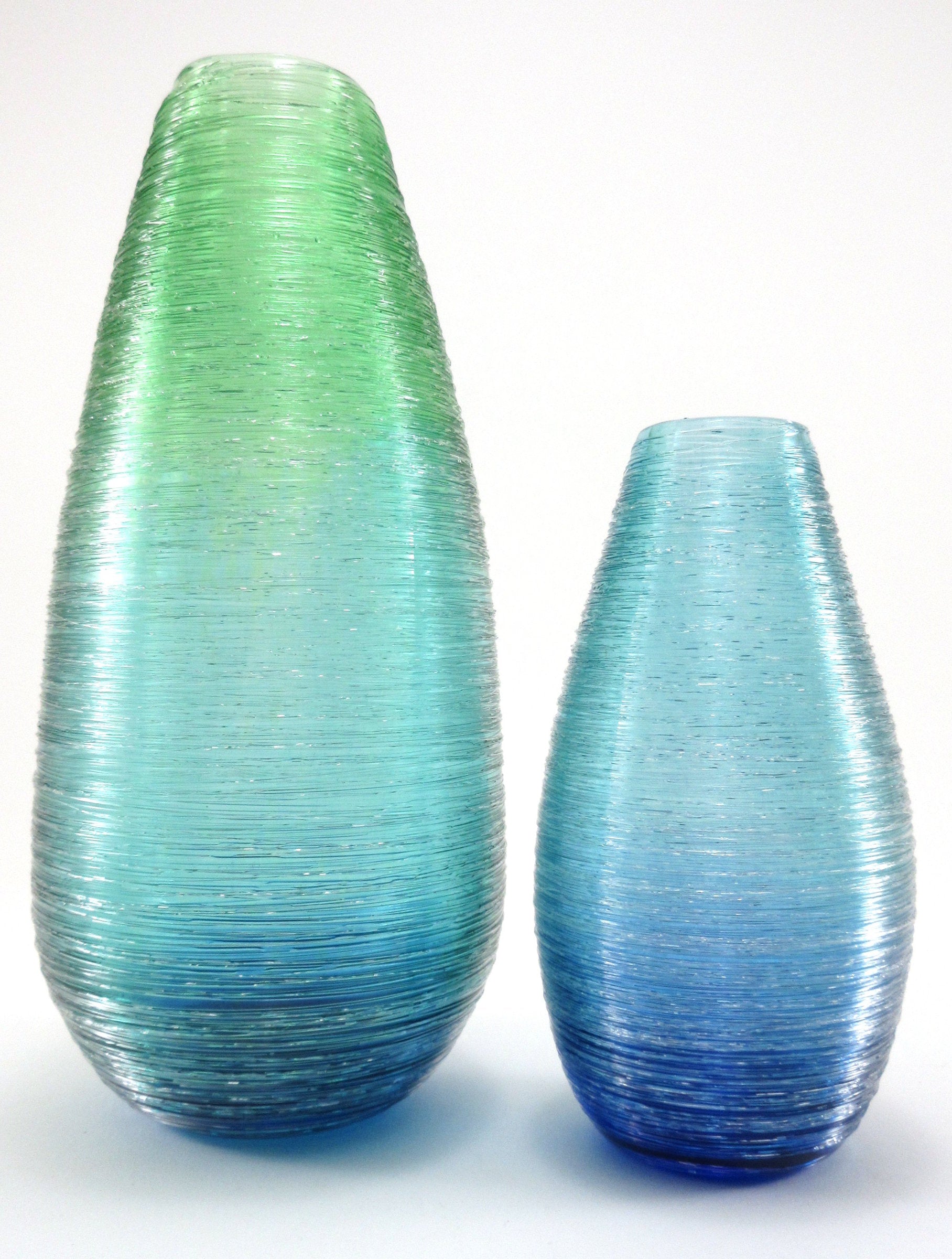 shimmer vases in blue