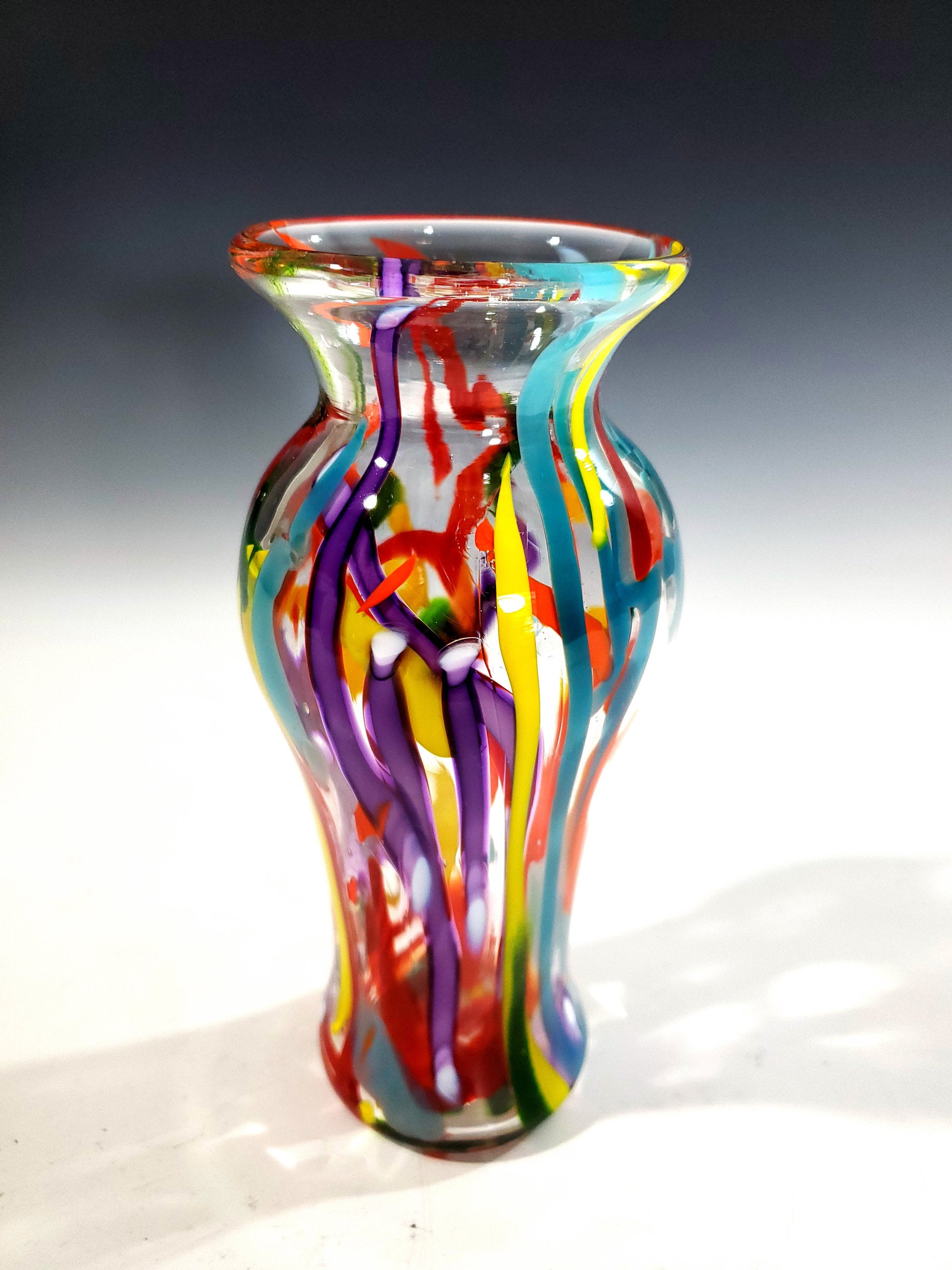 Playful Abstract Rainbow Vase