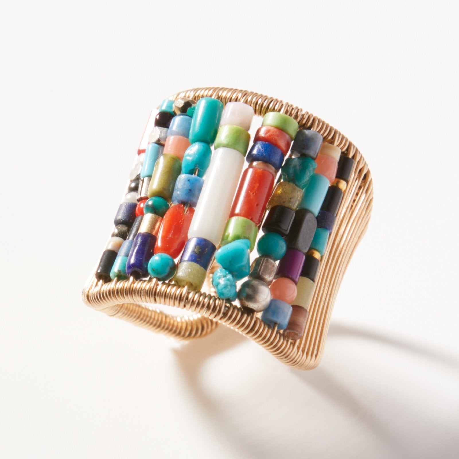 Tall Multi-Color Stone Ring