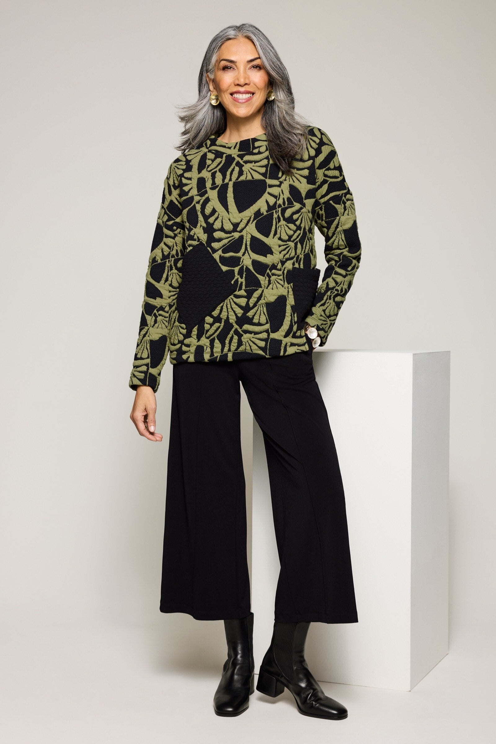 Front Seam Wide Leg  Pant