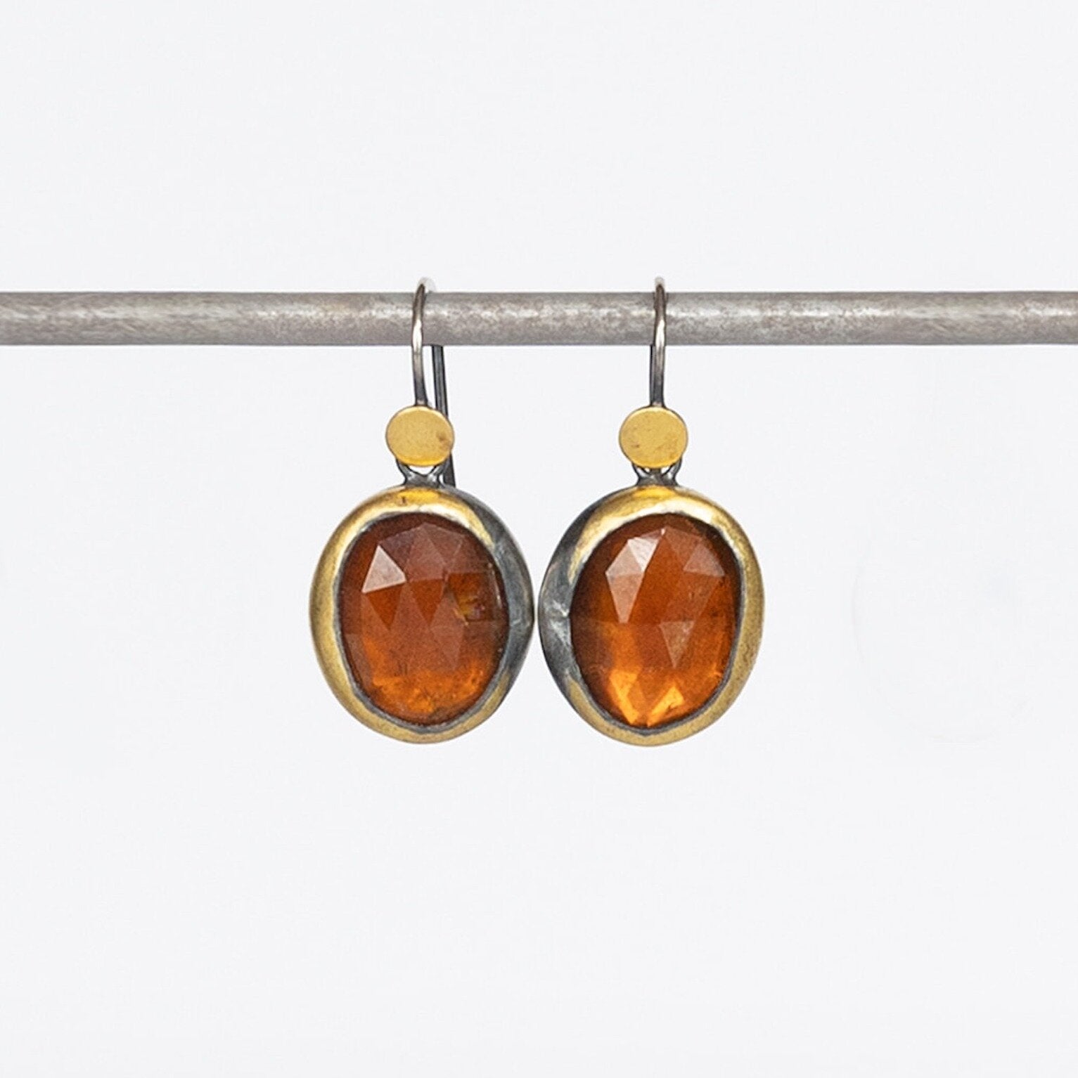 Crescent Rim Dot Earrings