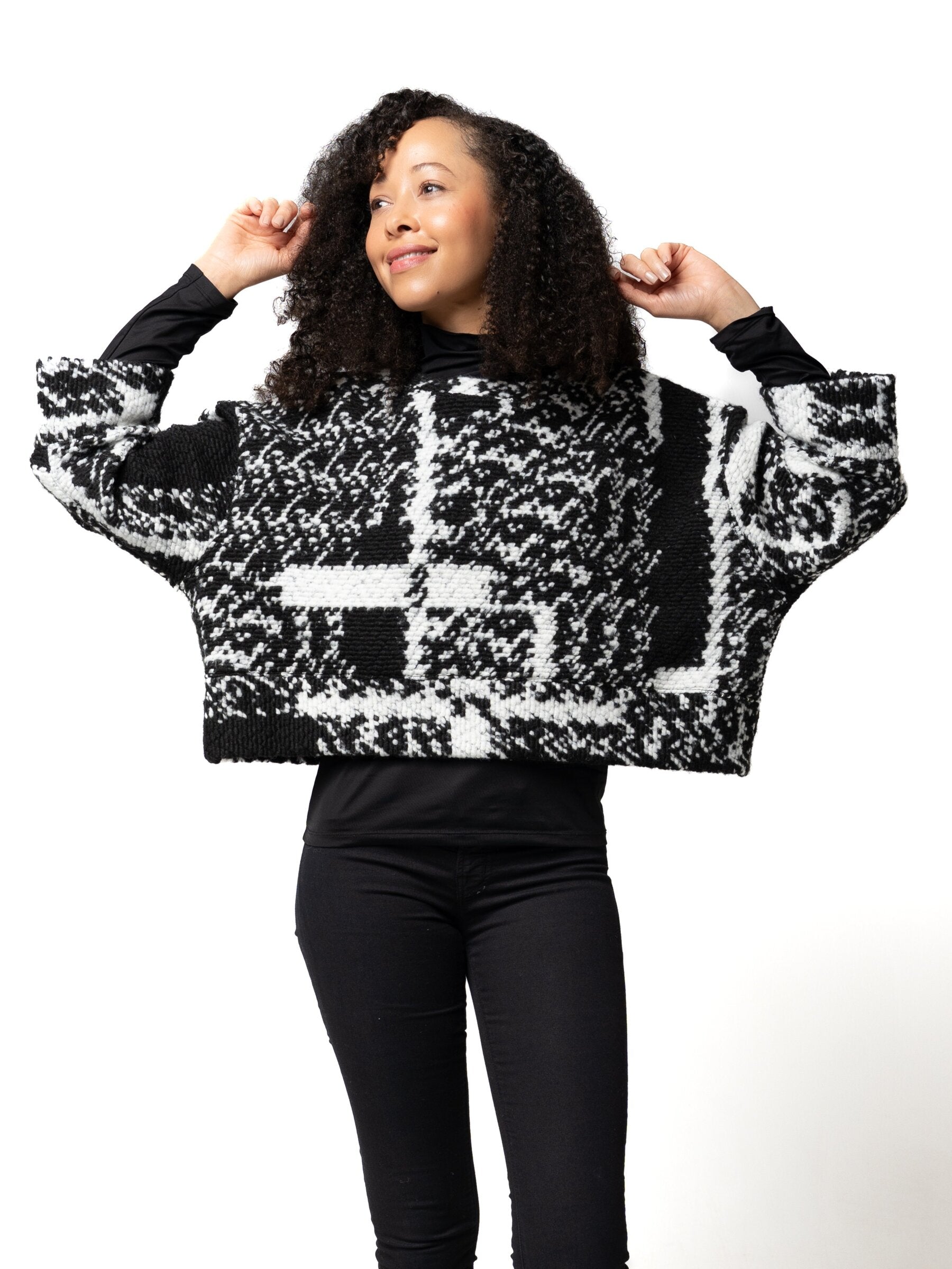 Abstract Plaid Sweater