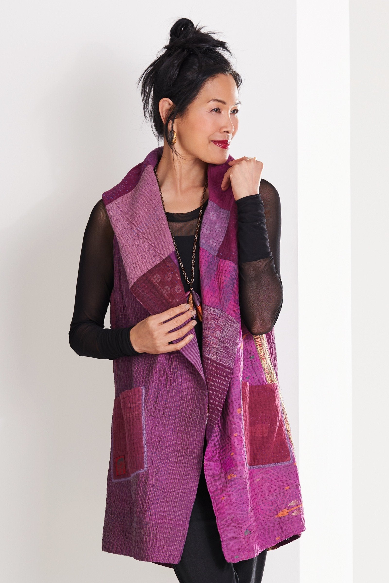 Kantha Circular Vest · Artful Home