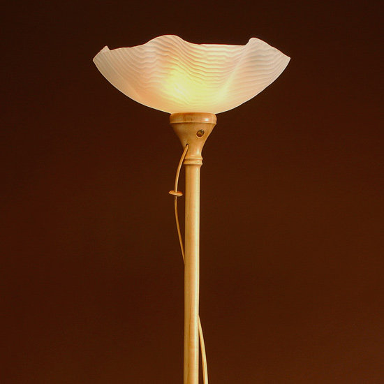 Single Tendril  Torchiere with Mini Rings