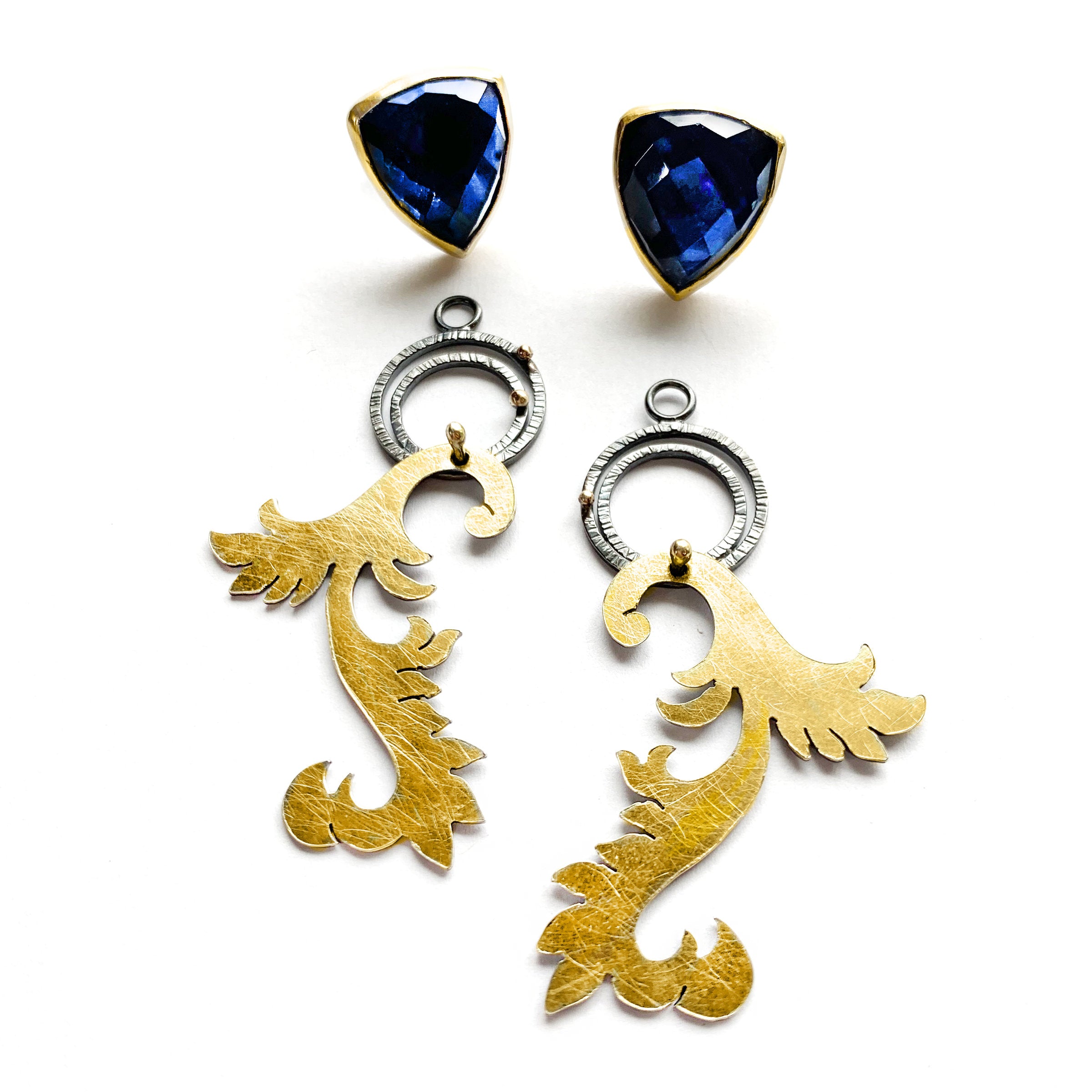 Rococo Blue Quartz Jacket Earrings