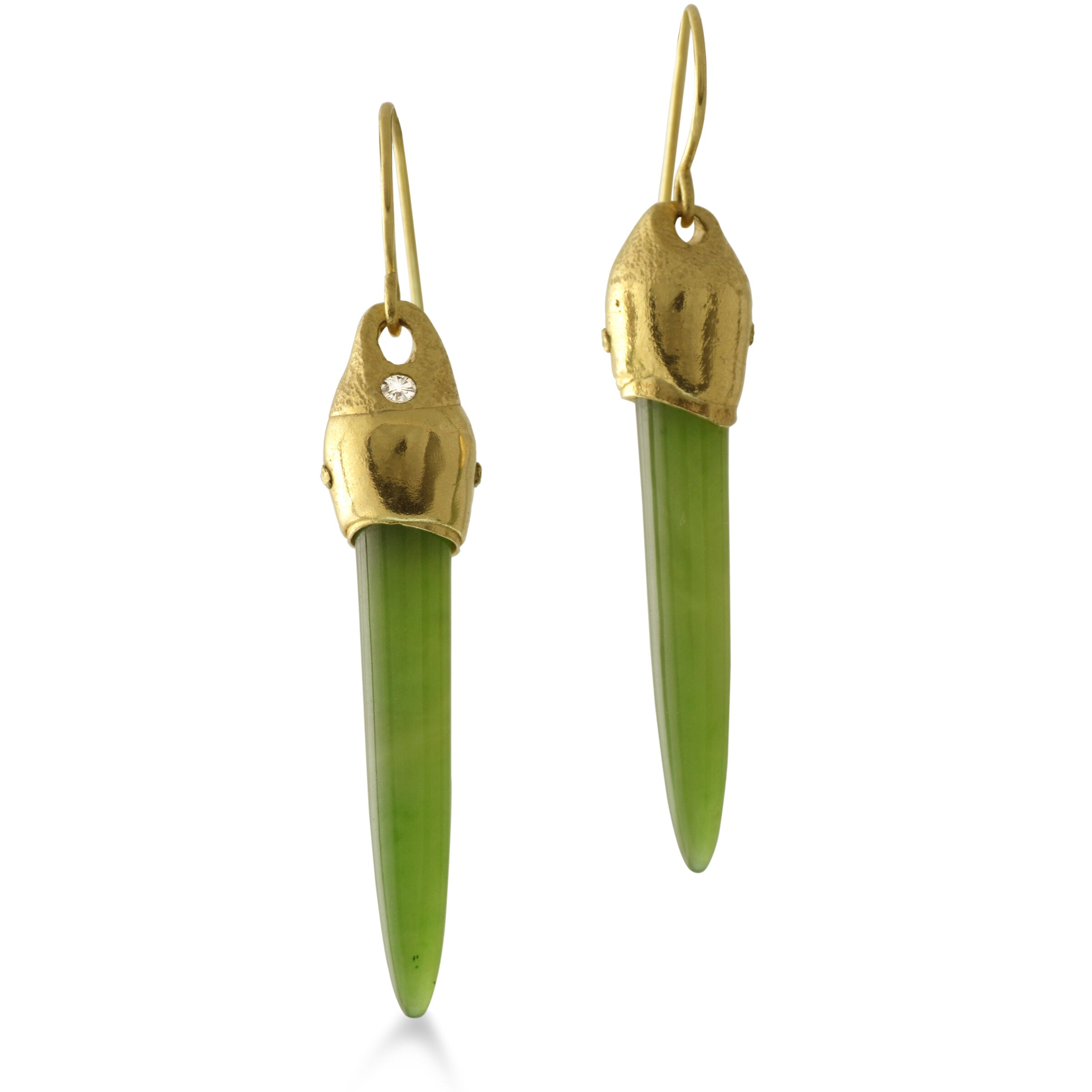 Arizona Nephrite Bullet Earrings