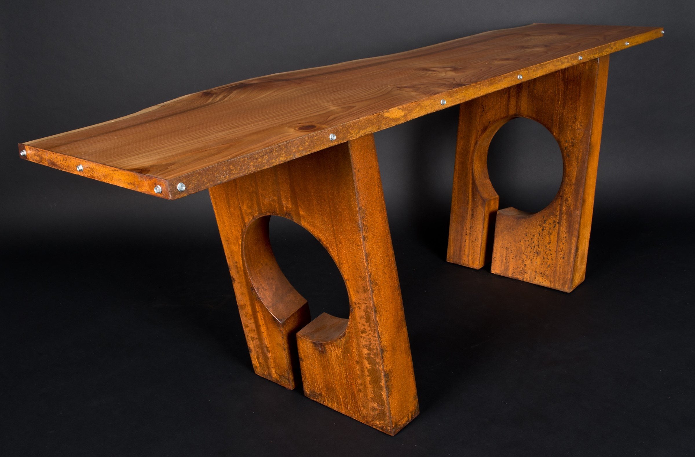 Red Cedar Slab With Steel Hollow Forms