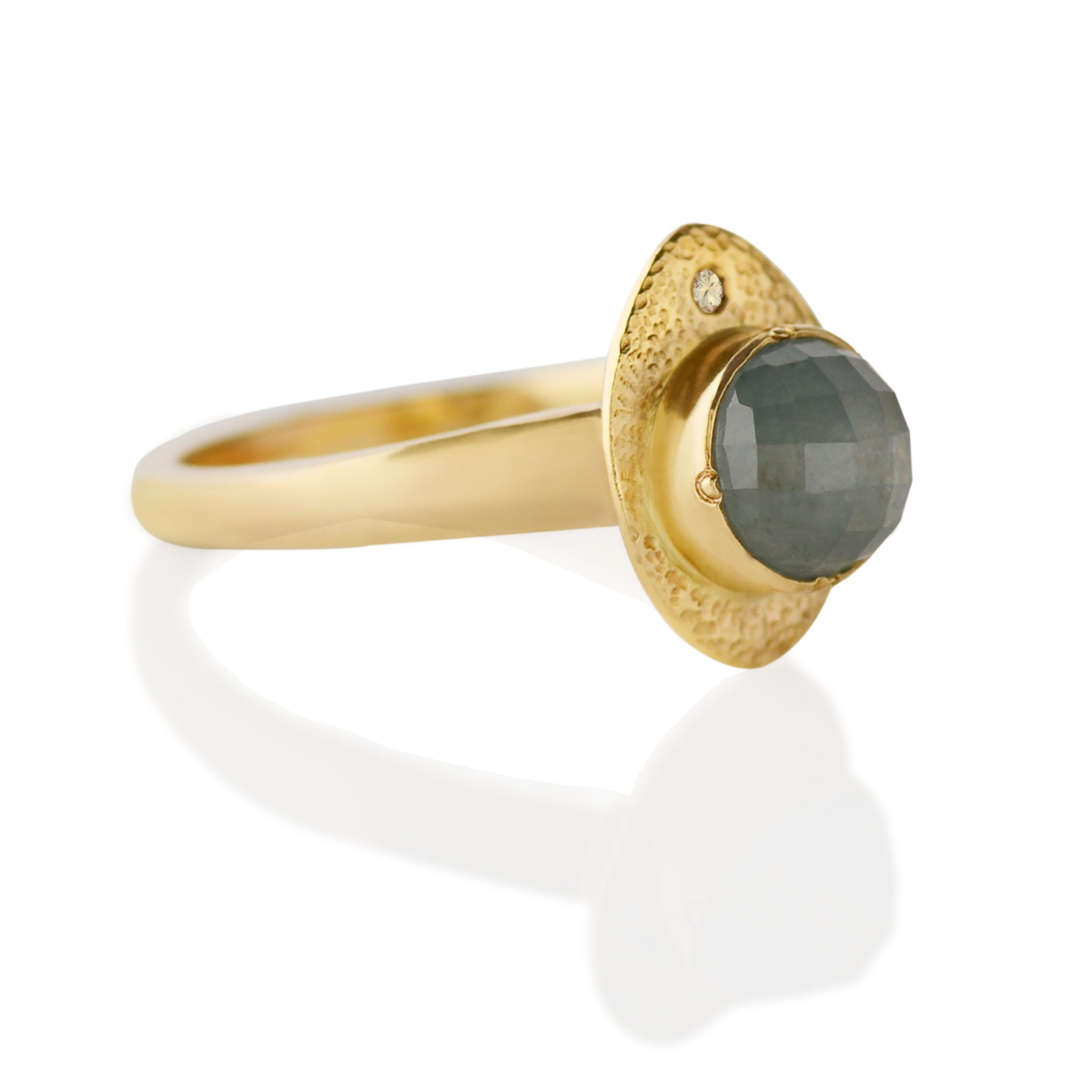 Blue Rose-Cut Sapphire Sorbet Ring