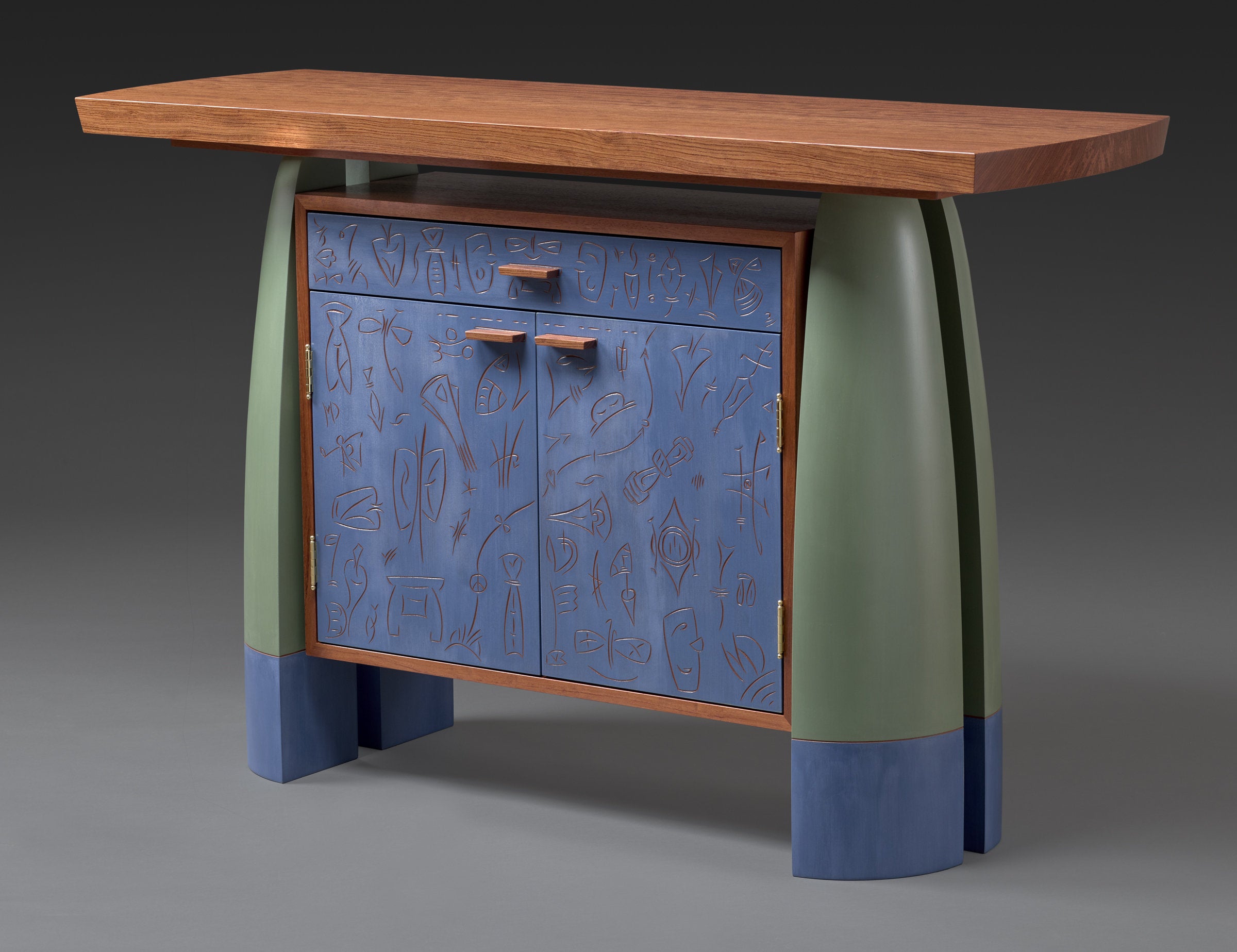 Bubinga Split-Leg Console