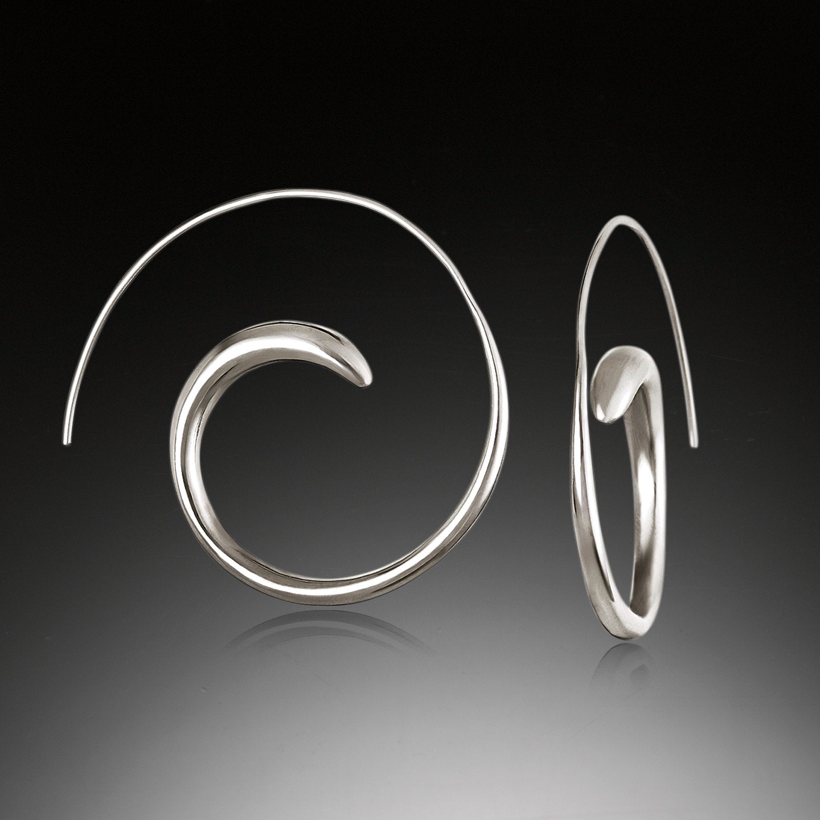 Sterling Silver Swirl Hoops