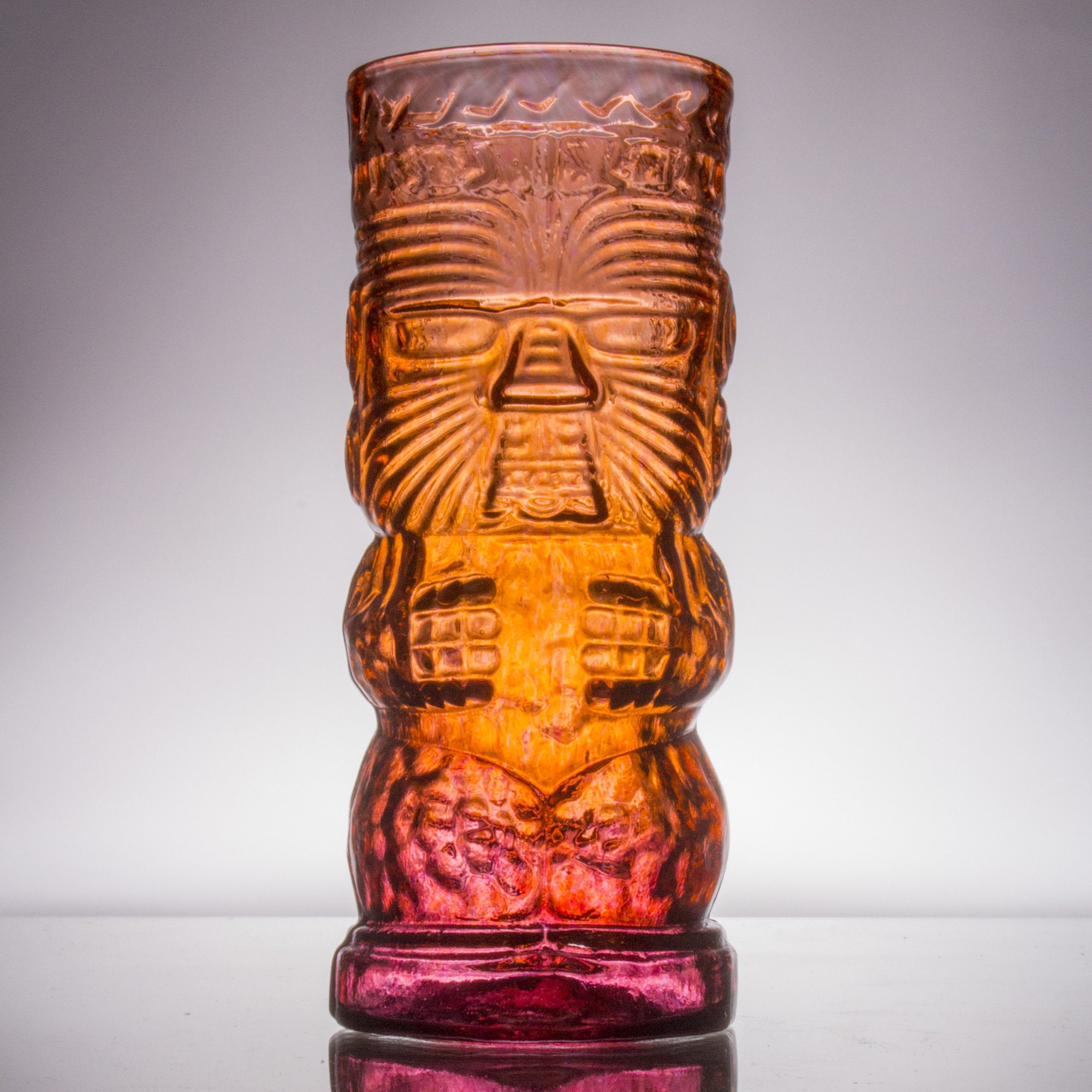 warrior tiki mug in lava red