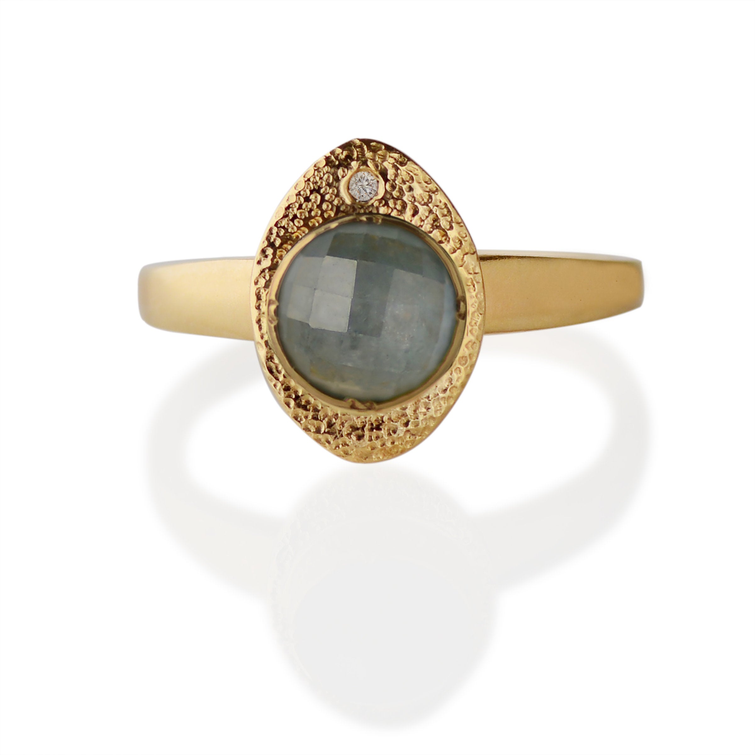 Blue Rose-Cut Sapphire Sorbet Ring