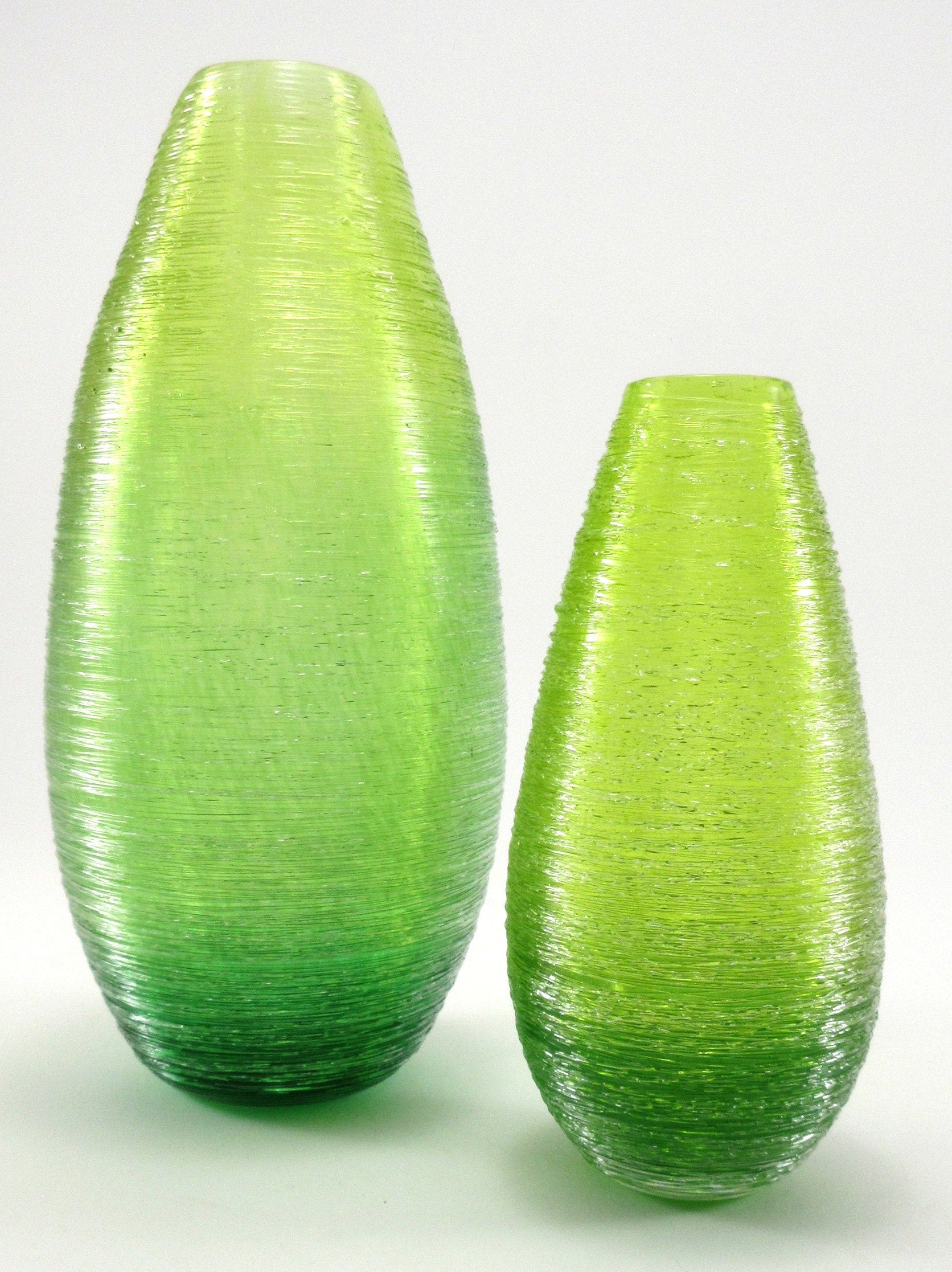 shimmer vases in green