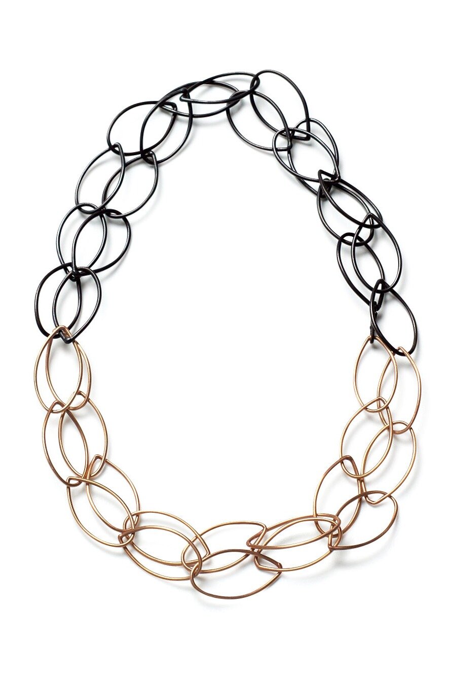 steel and bronze, shown doubled