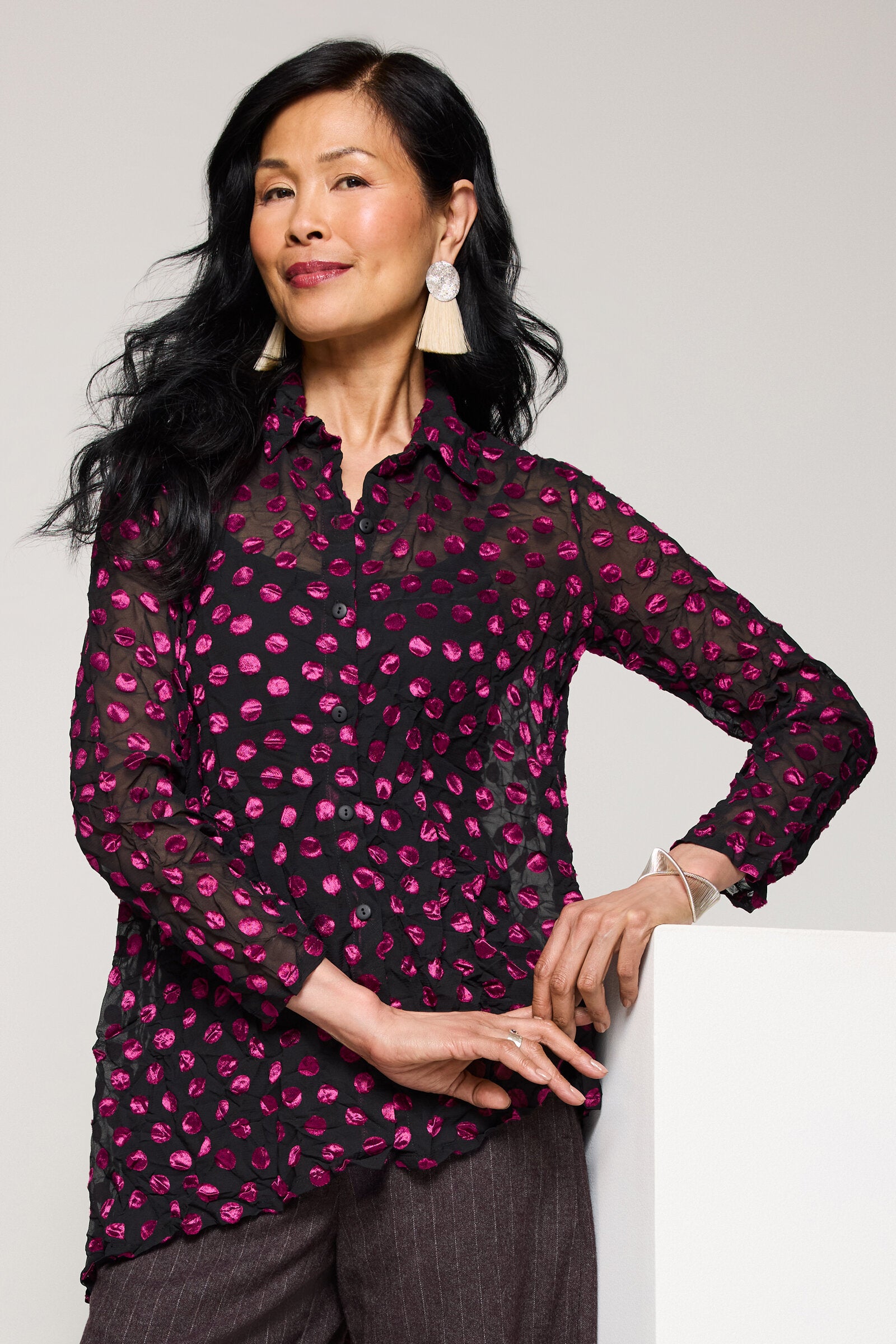 Black/Fuchsia Dot