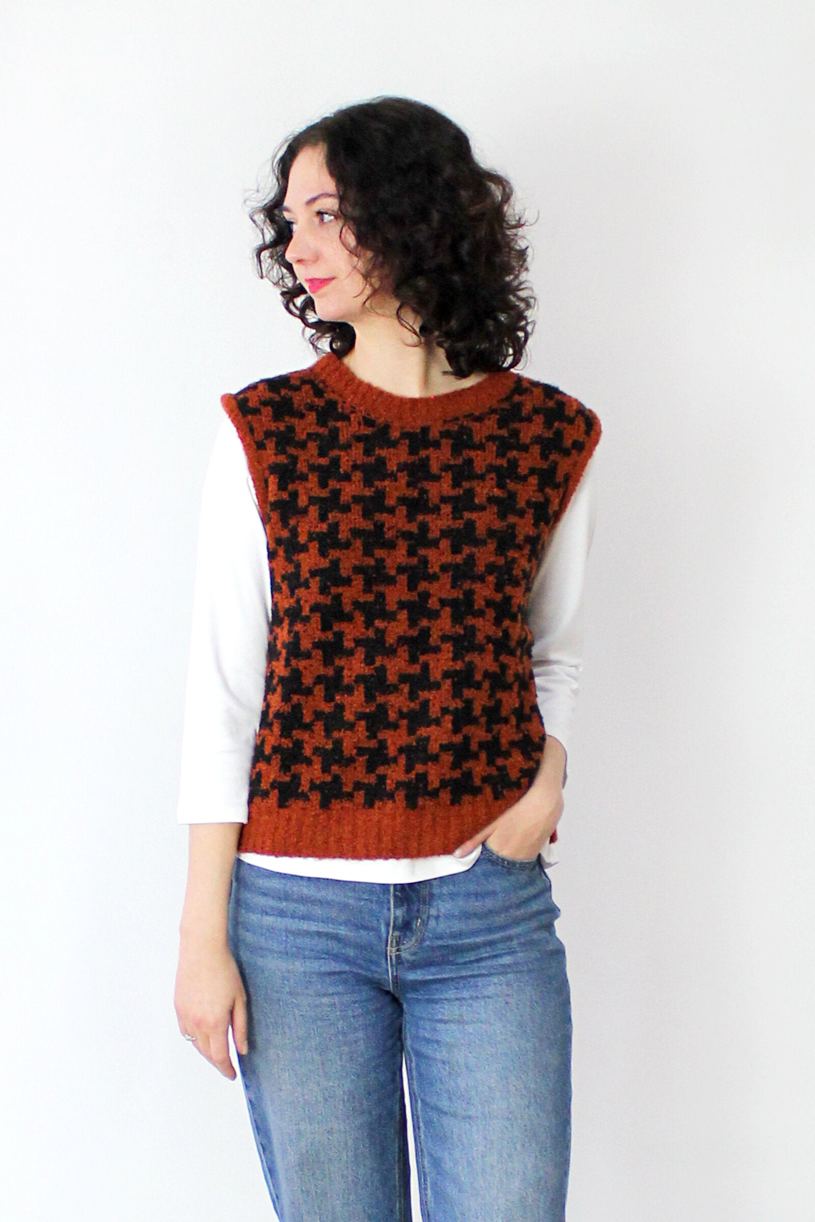 Houndstooth Sweater Vest