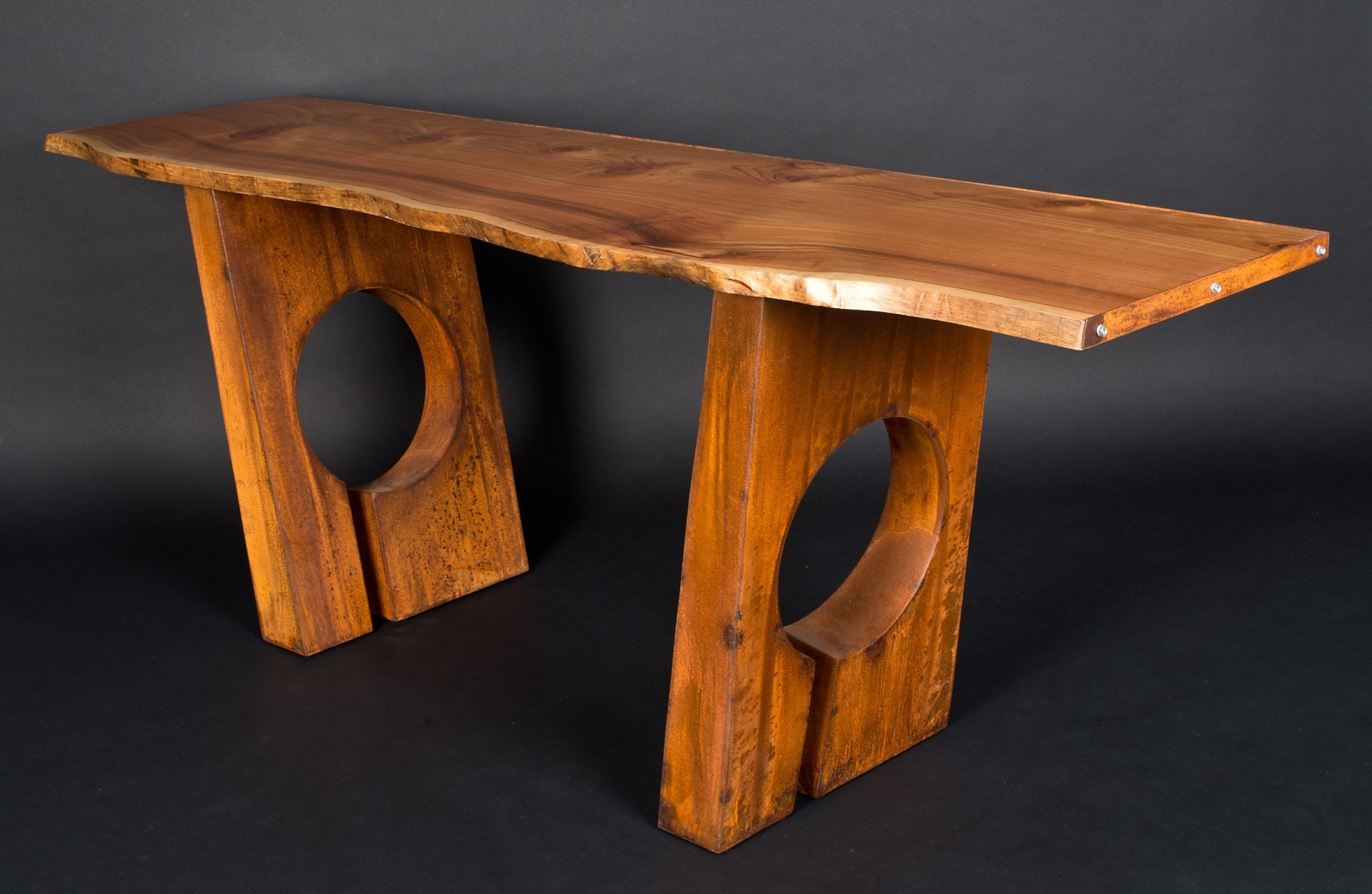 Red Cedar Slab With Steel Hollow Forms