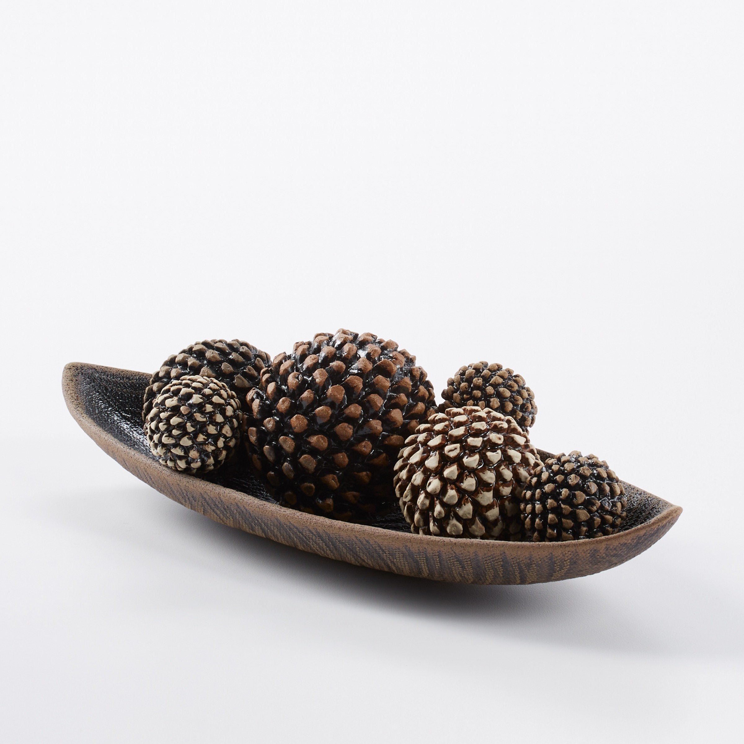 Bowl with Pinecone Rattles