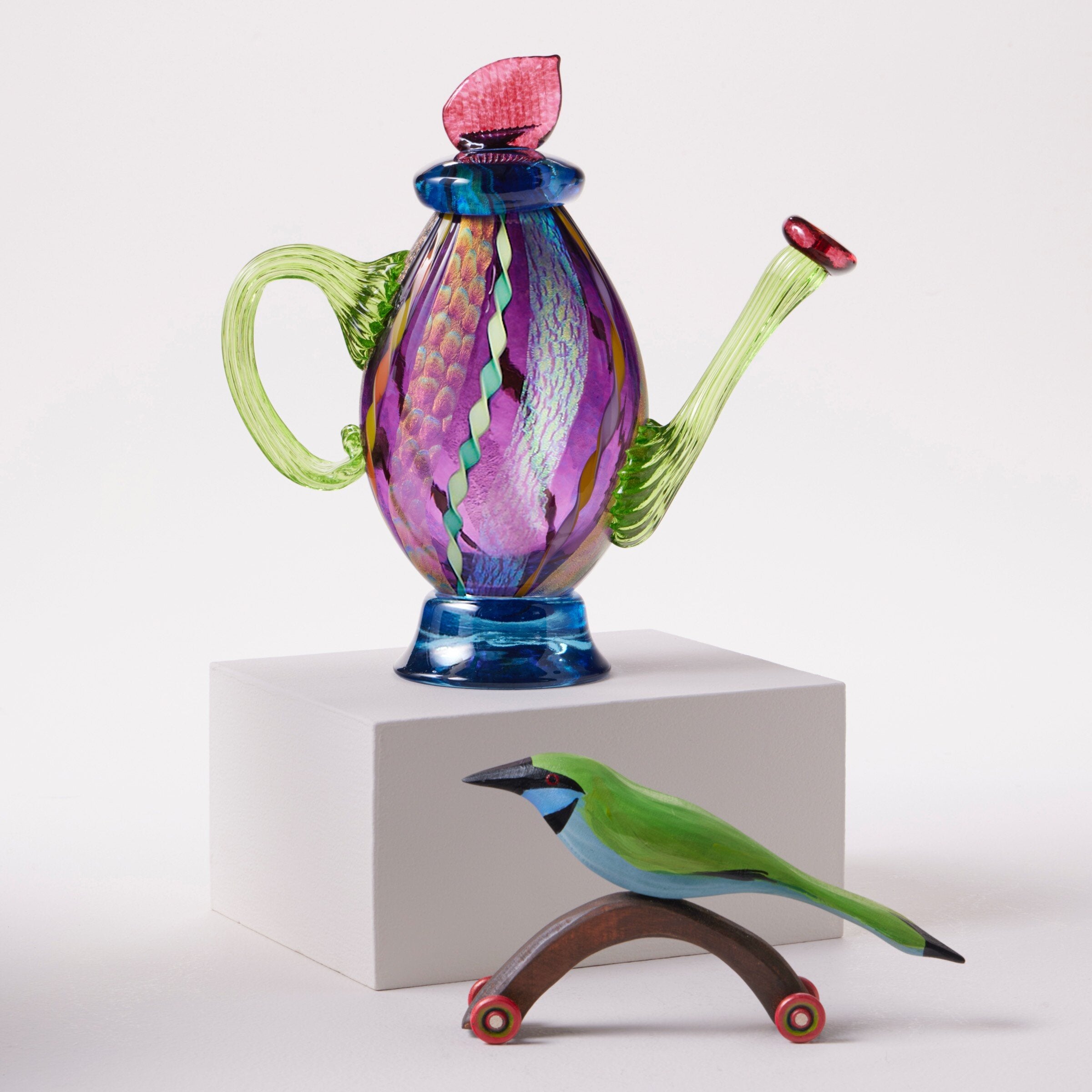 Dichroic Cane Teapot in Amethyst