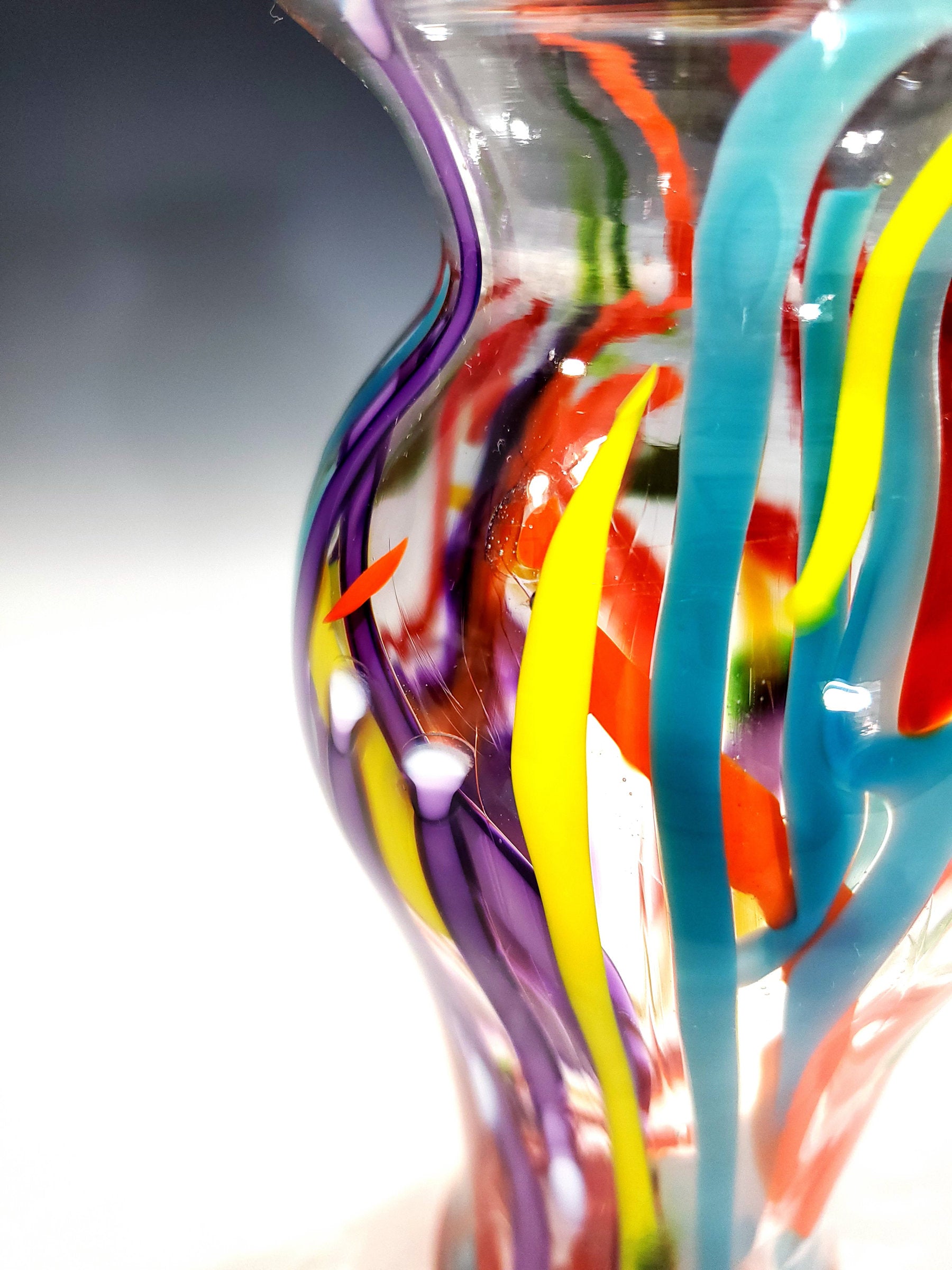 Playful Abstract Rainbow Vase