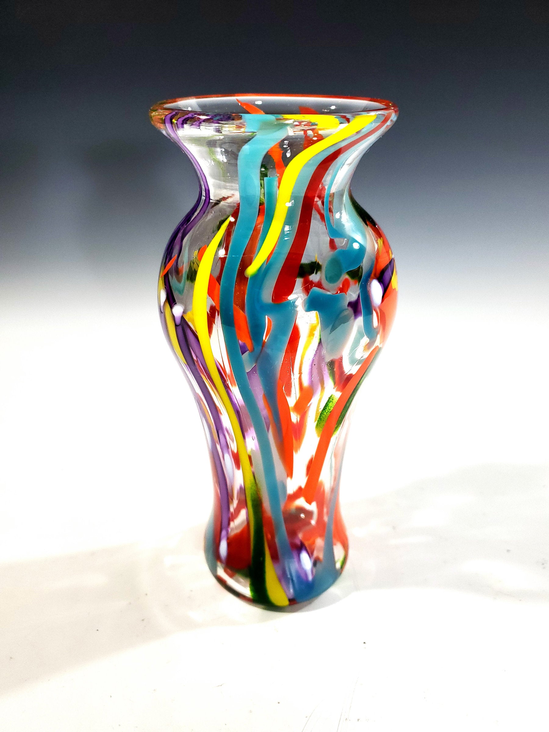 Playful Abstract Rainbow Vase