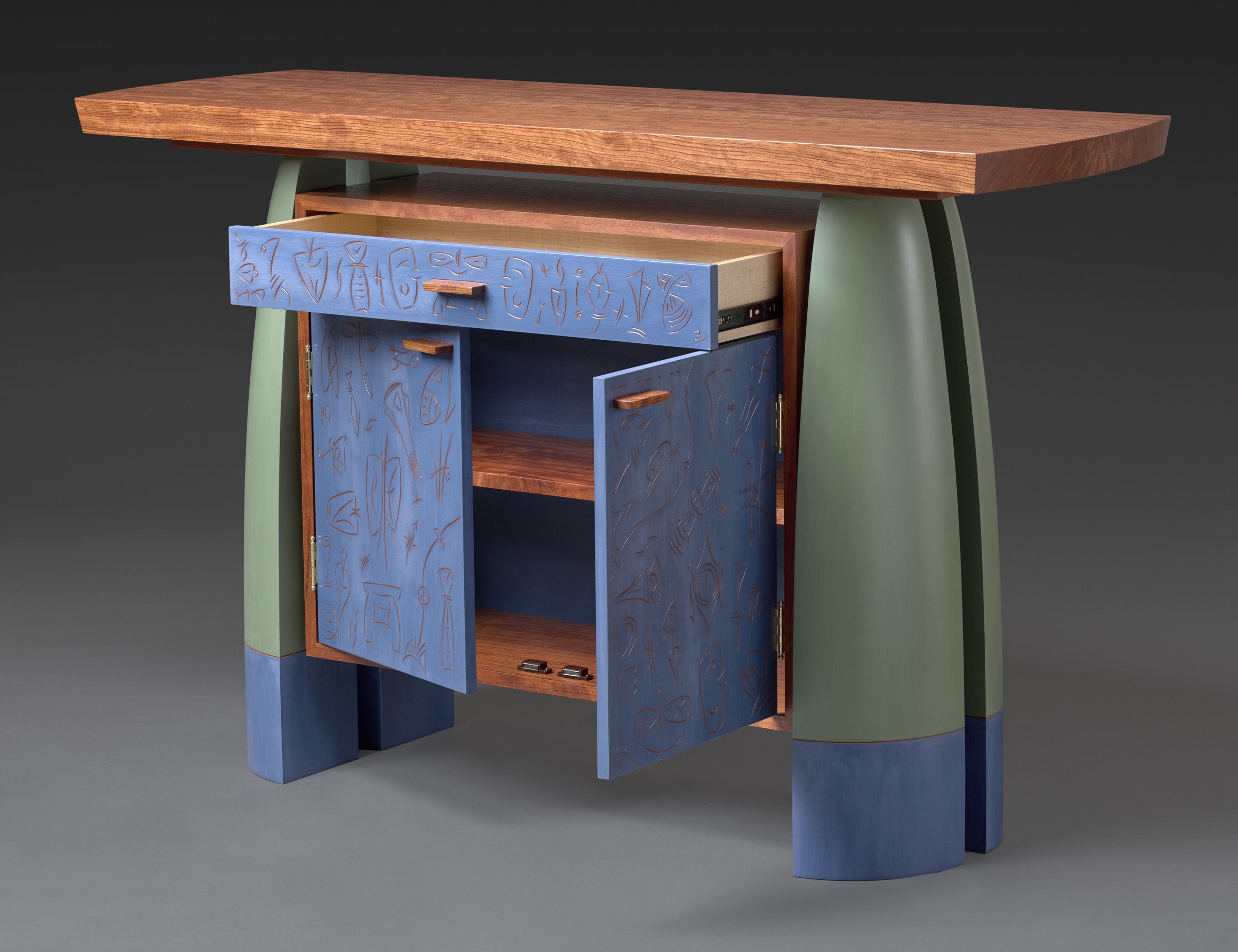 Bubinga Split-Leg Console