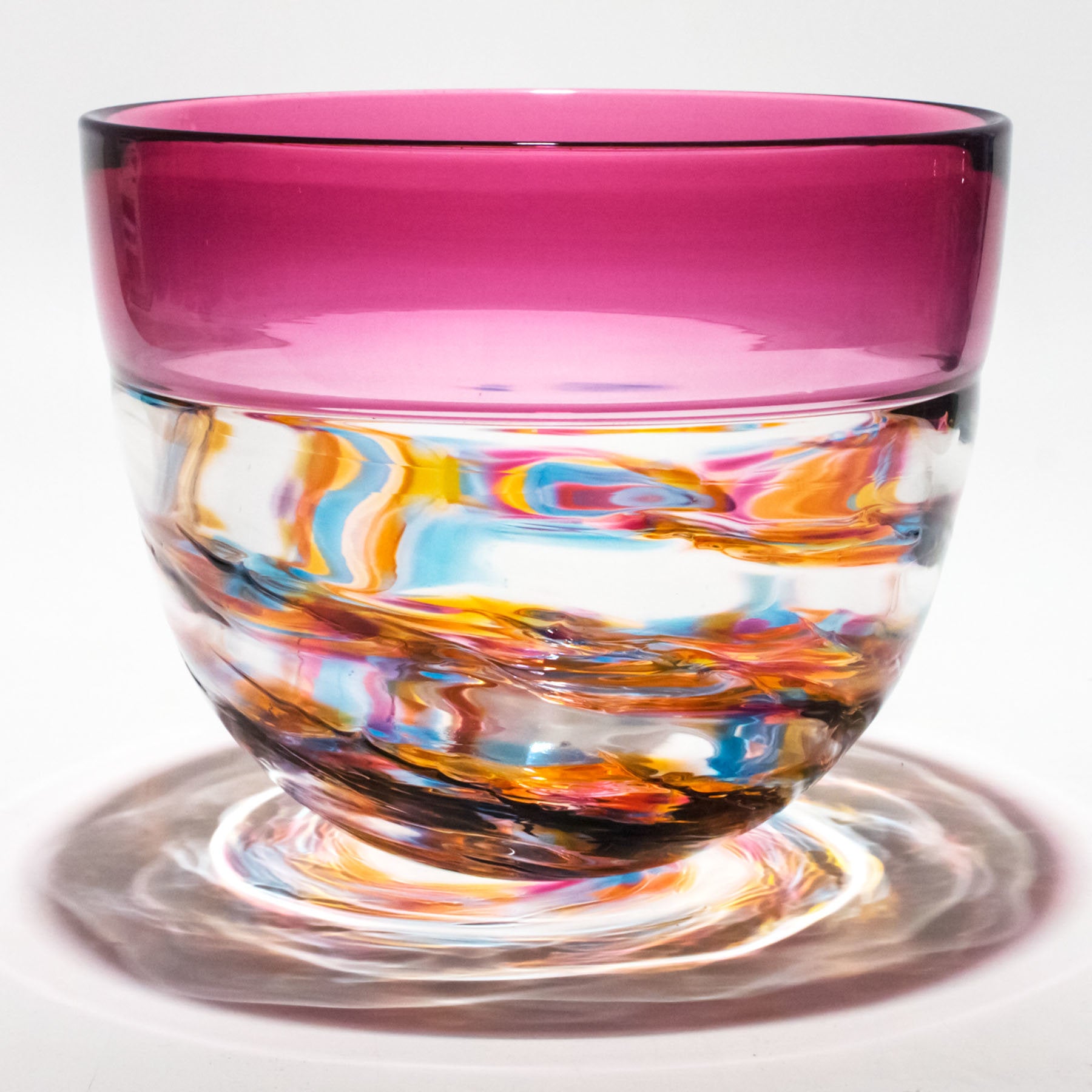 Optic Rib Helix Banded Pail in Florida with Cranberry