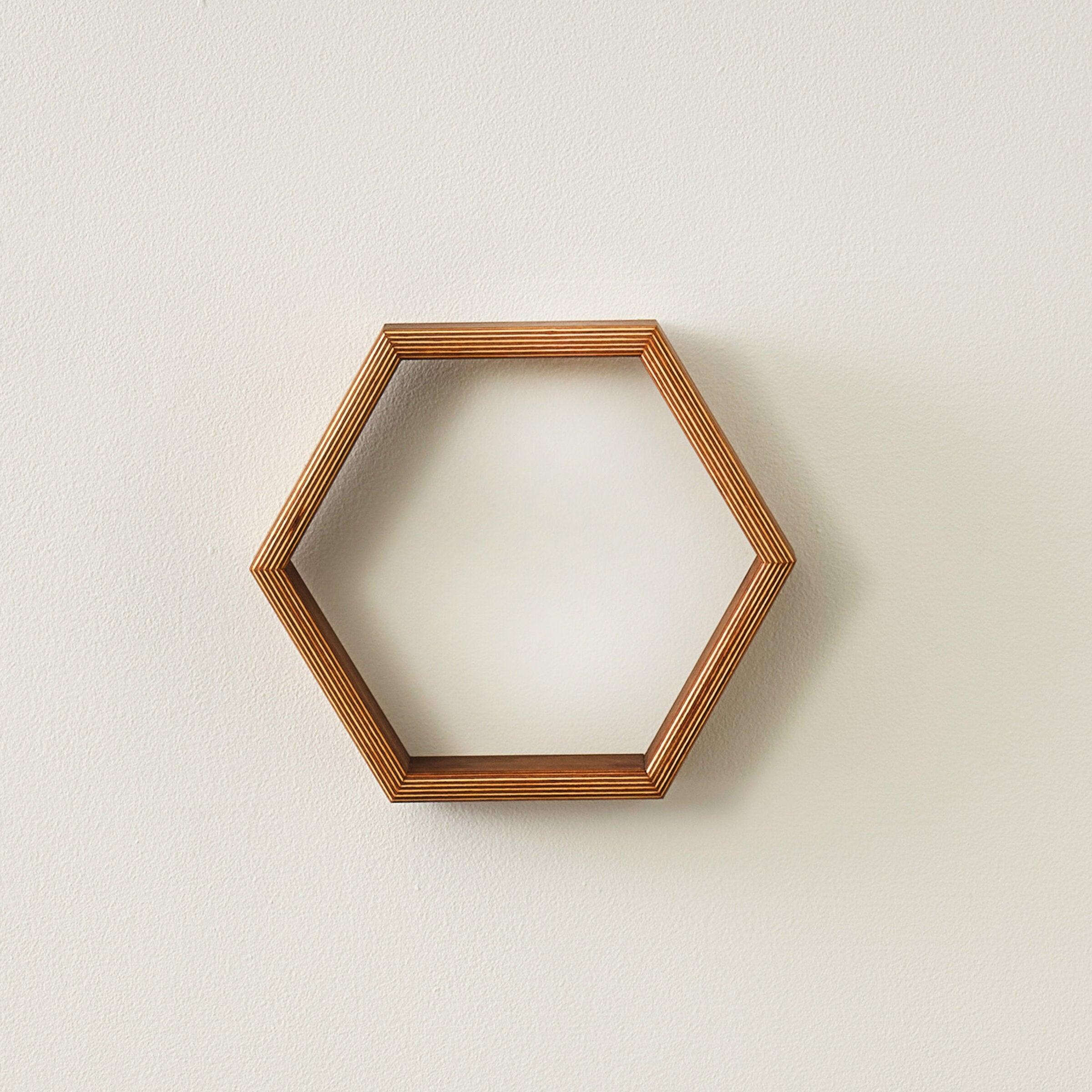 Hexagon Wood Wall Shelf