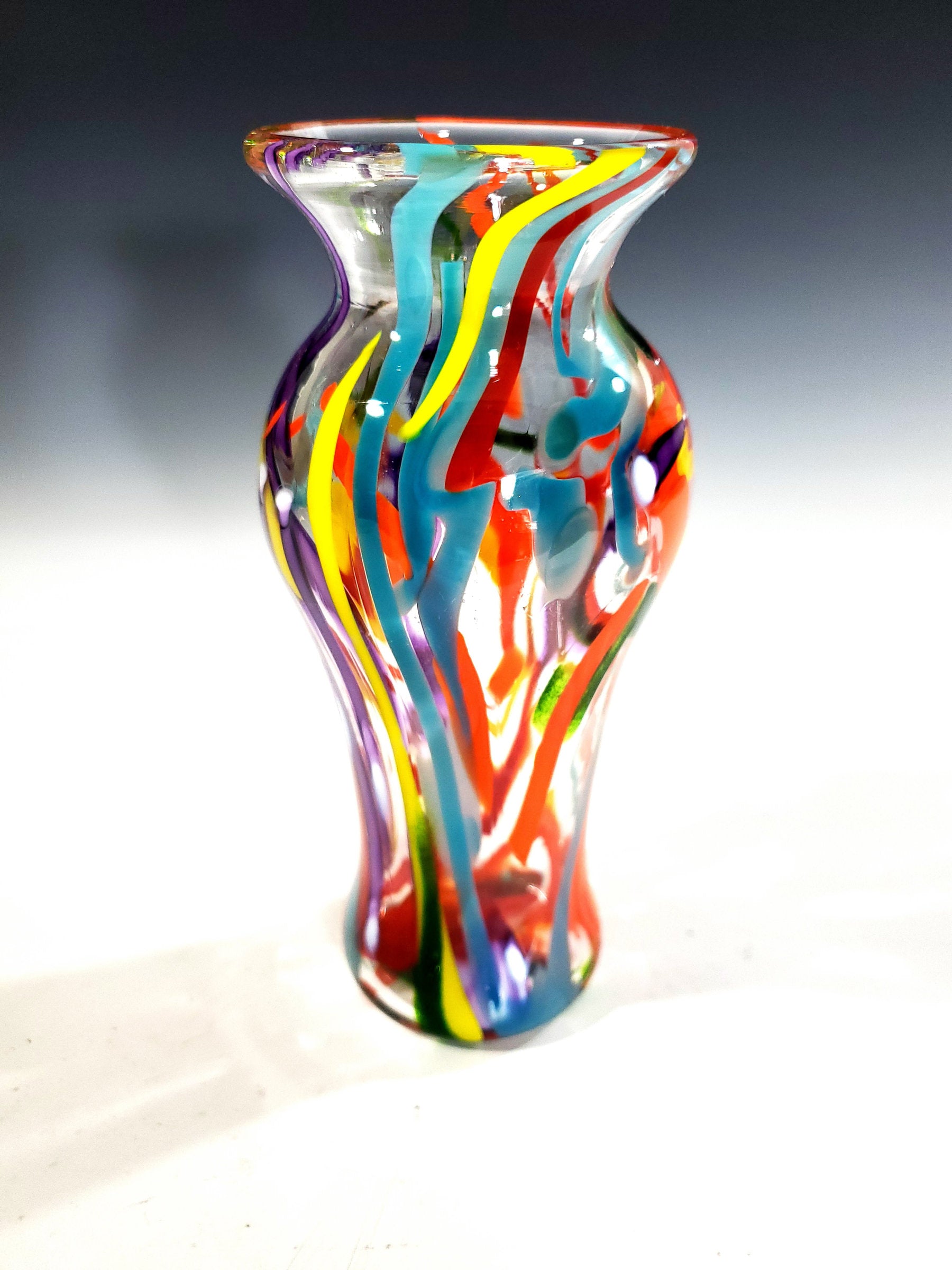 Playful Abstract Rainbow Vase