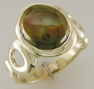 Fire agate wedding ring