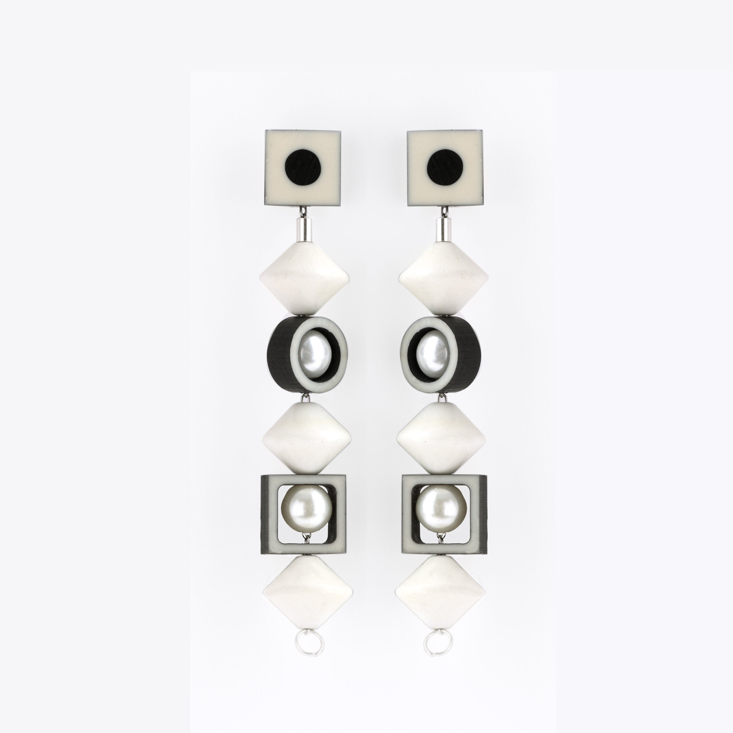 Circle & Square Earrings